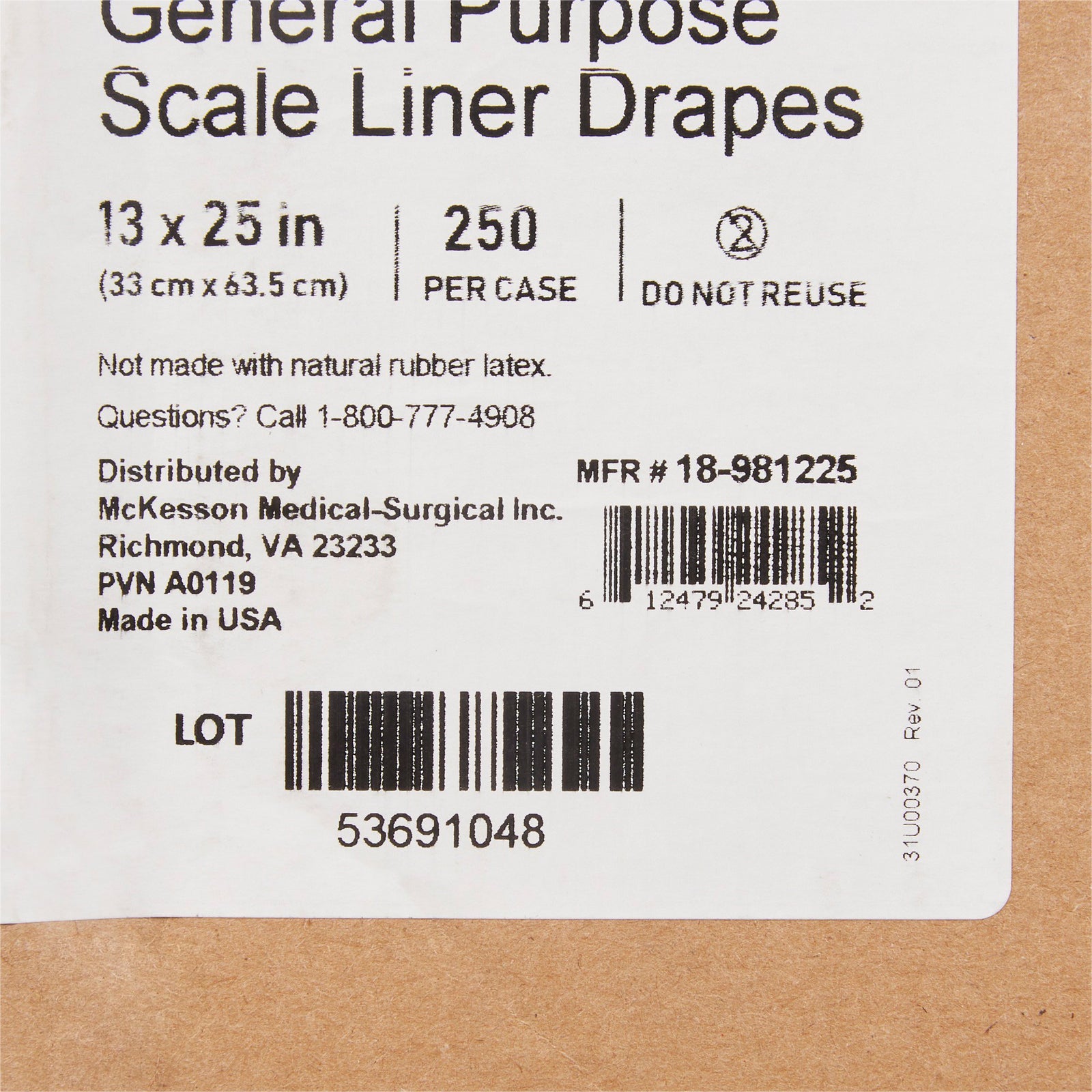 McKesson Smooth Scale Liner Paper