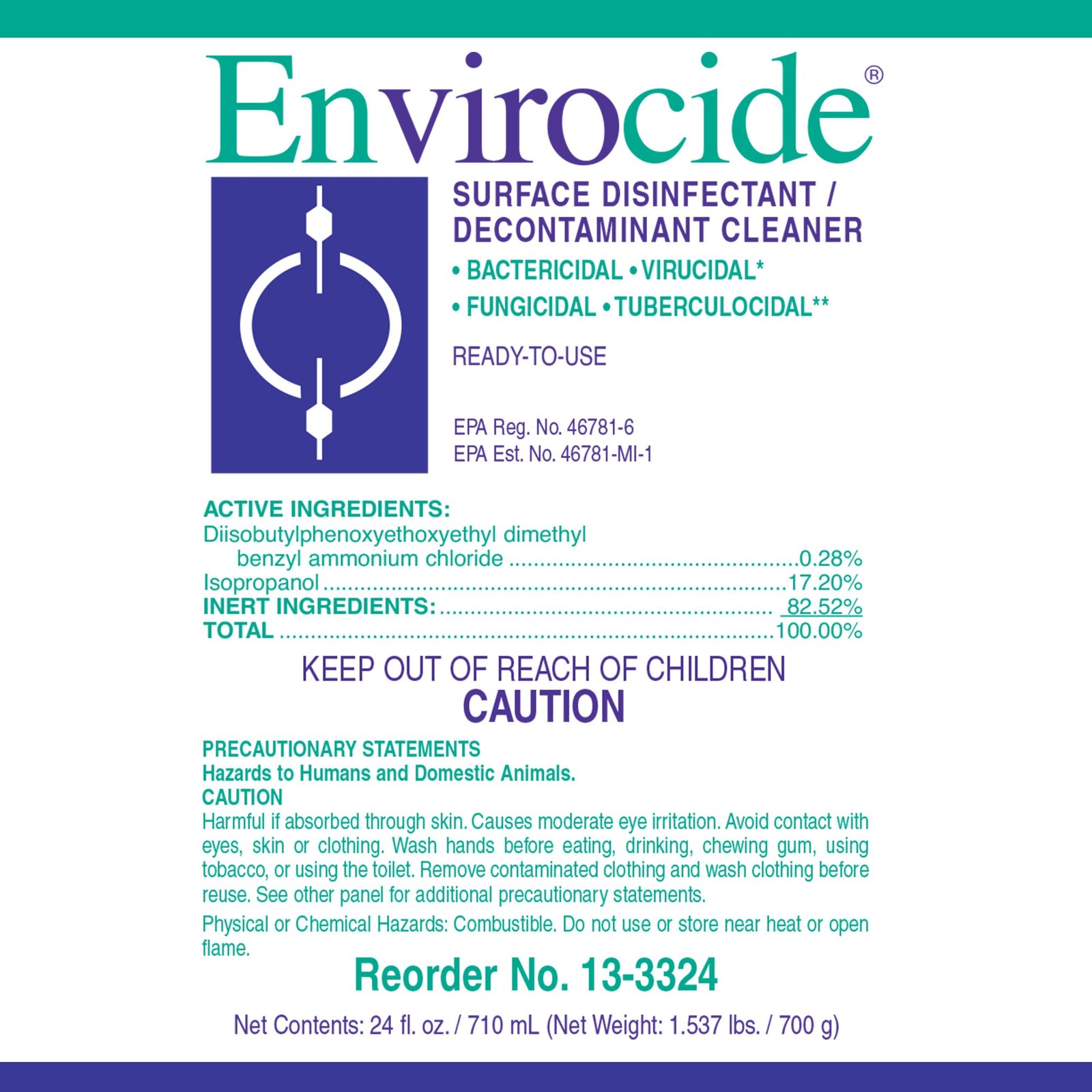 Envirocide Alcohol-Based Pump Spray 24oz