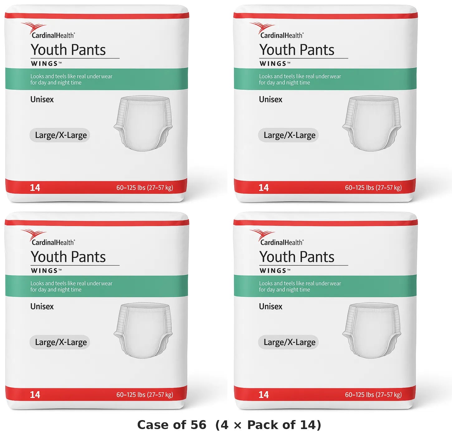 Cardinal Health Wings Youth Training Pants | All-Day & Night Protection