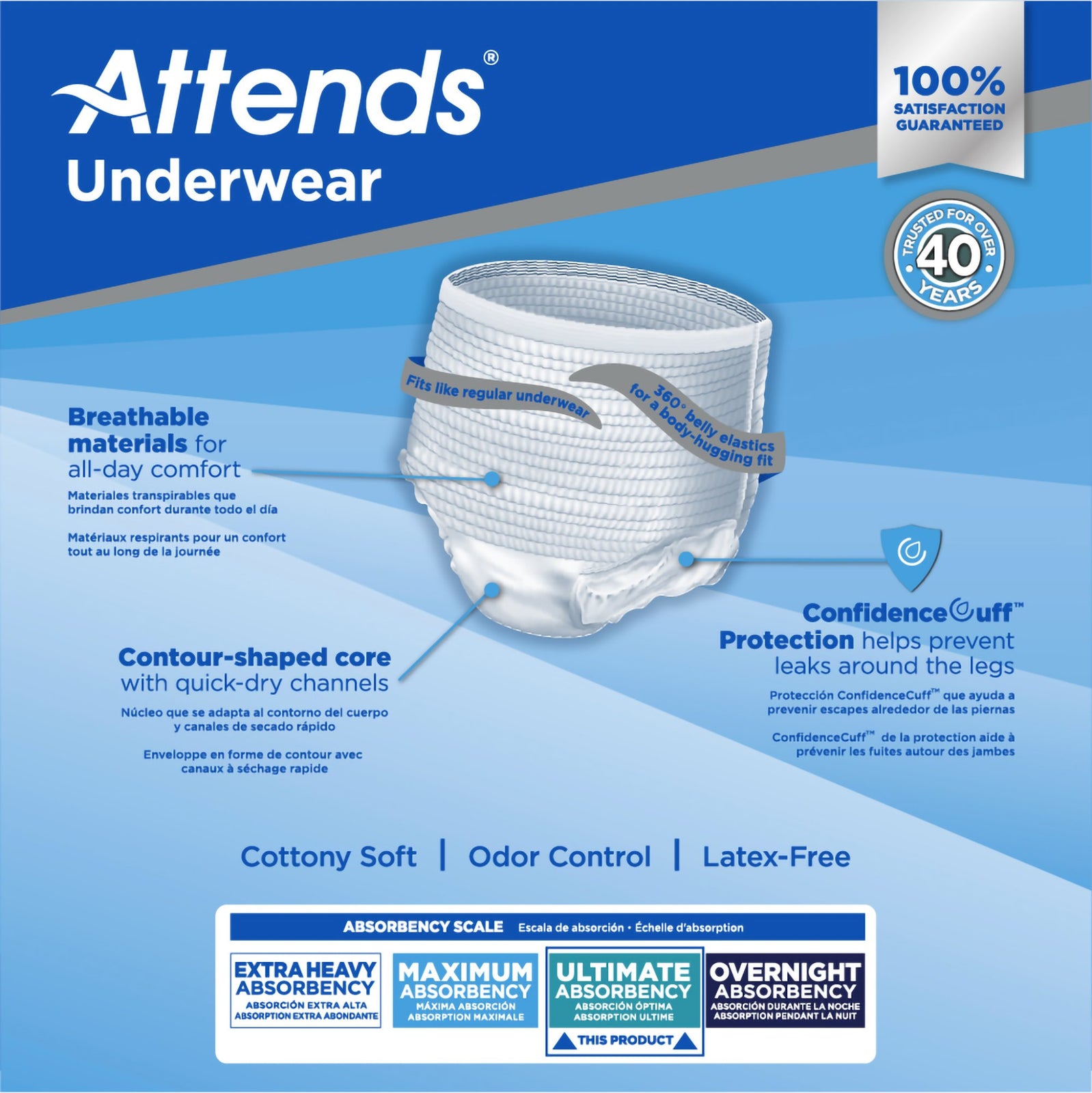 Attends Advanced Unisex Adult Absorbent Underwear