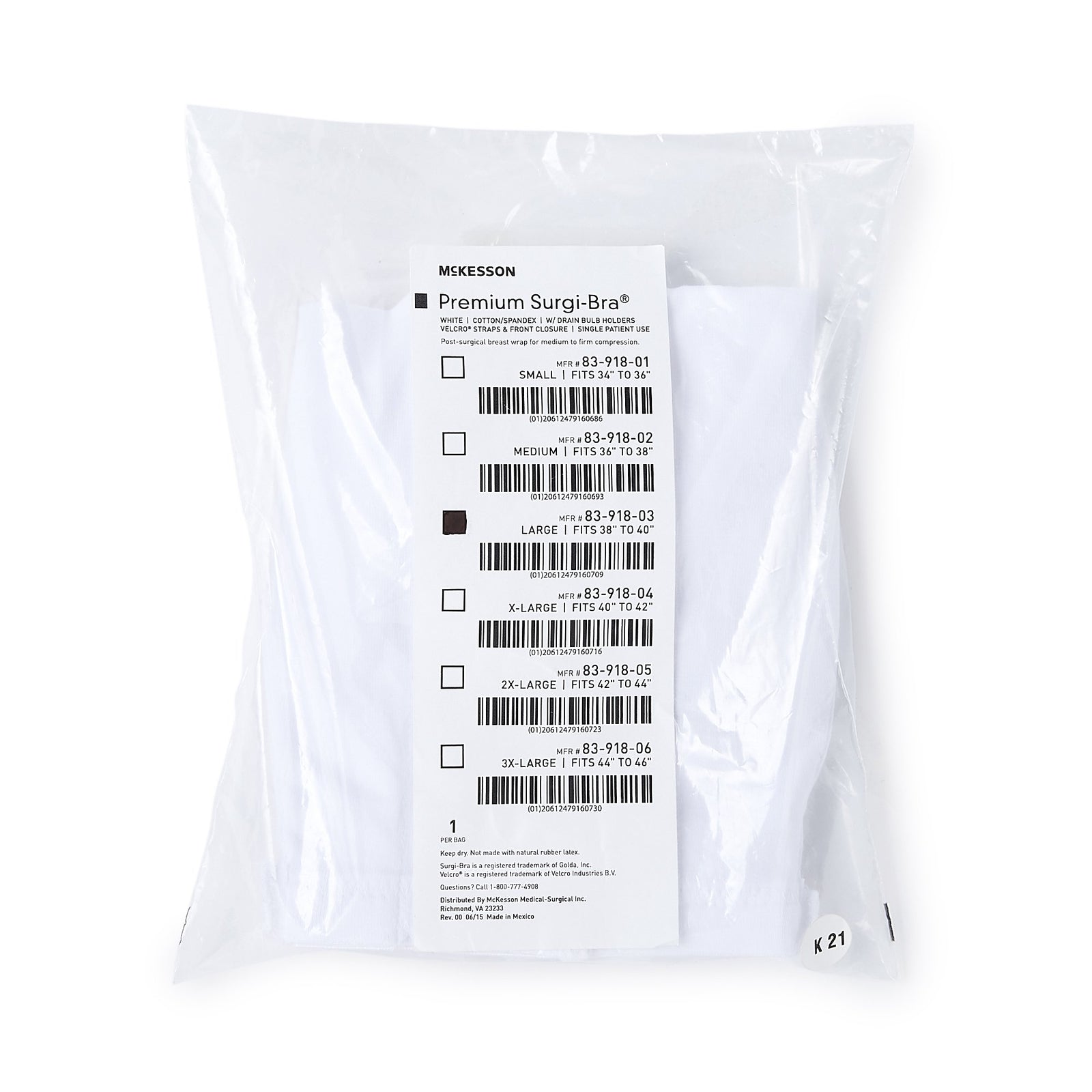 McKesson Post-Surgical Bra