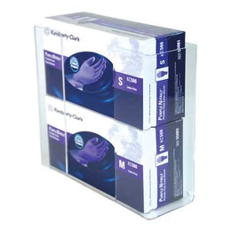 Glove Box Holder Horizontal Mounted 3-Box Capacity Clear 3-1/2 X 11 X 14-1/2 Inch Acrylic