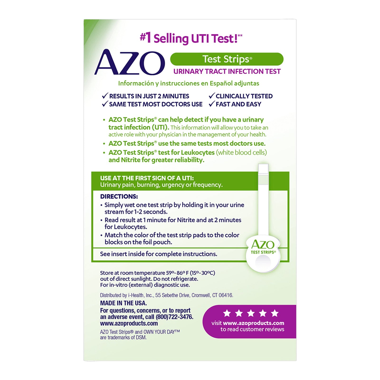 AZO Test Strips Rapid Test