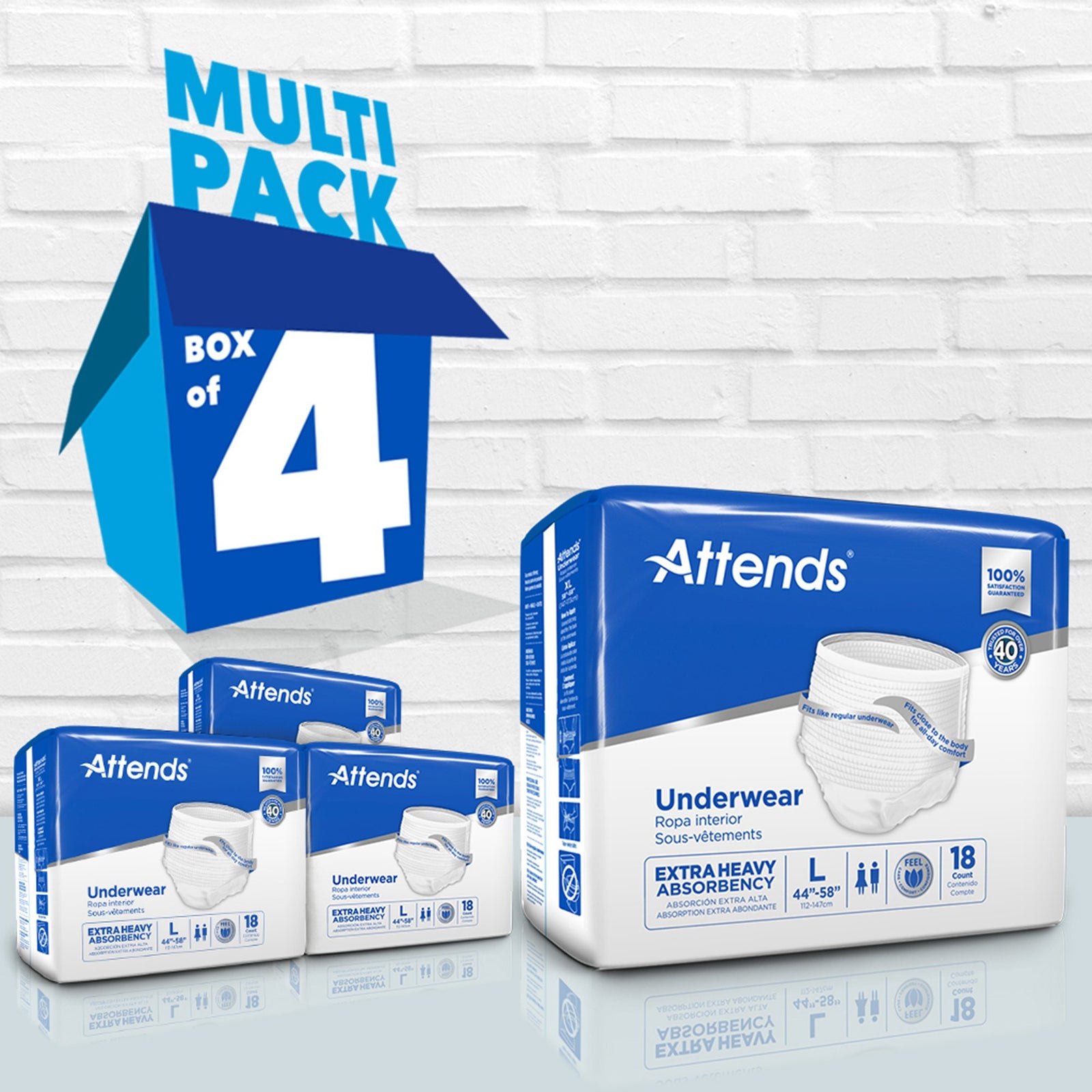 Attends Unisex Adult Absorbent Underwear
