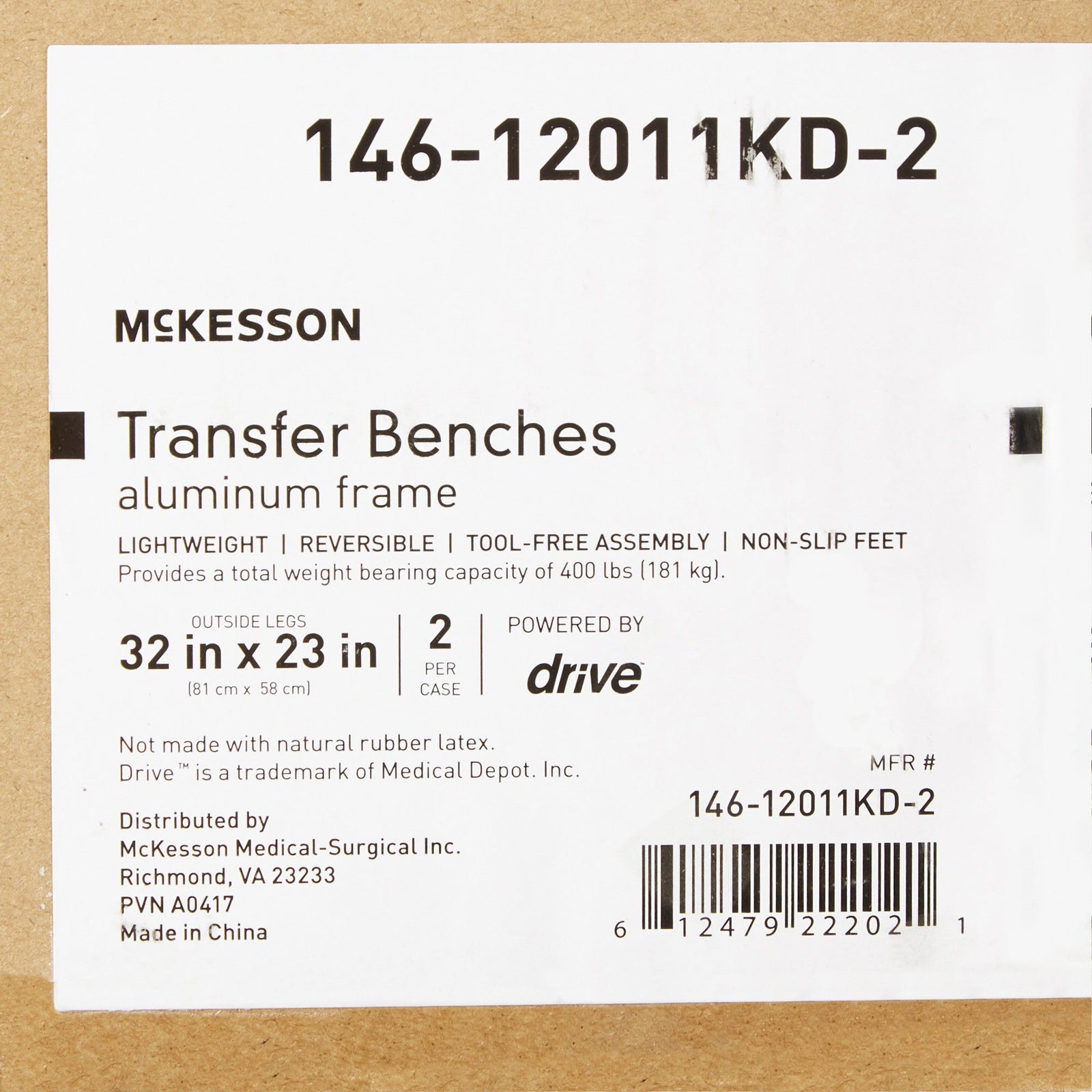 McKesson Knocked Down Bath Transfer Bench
