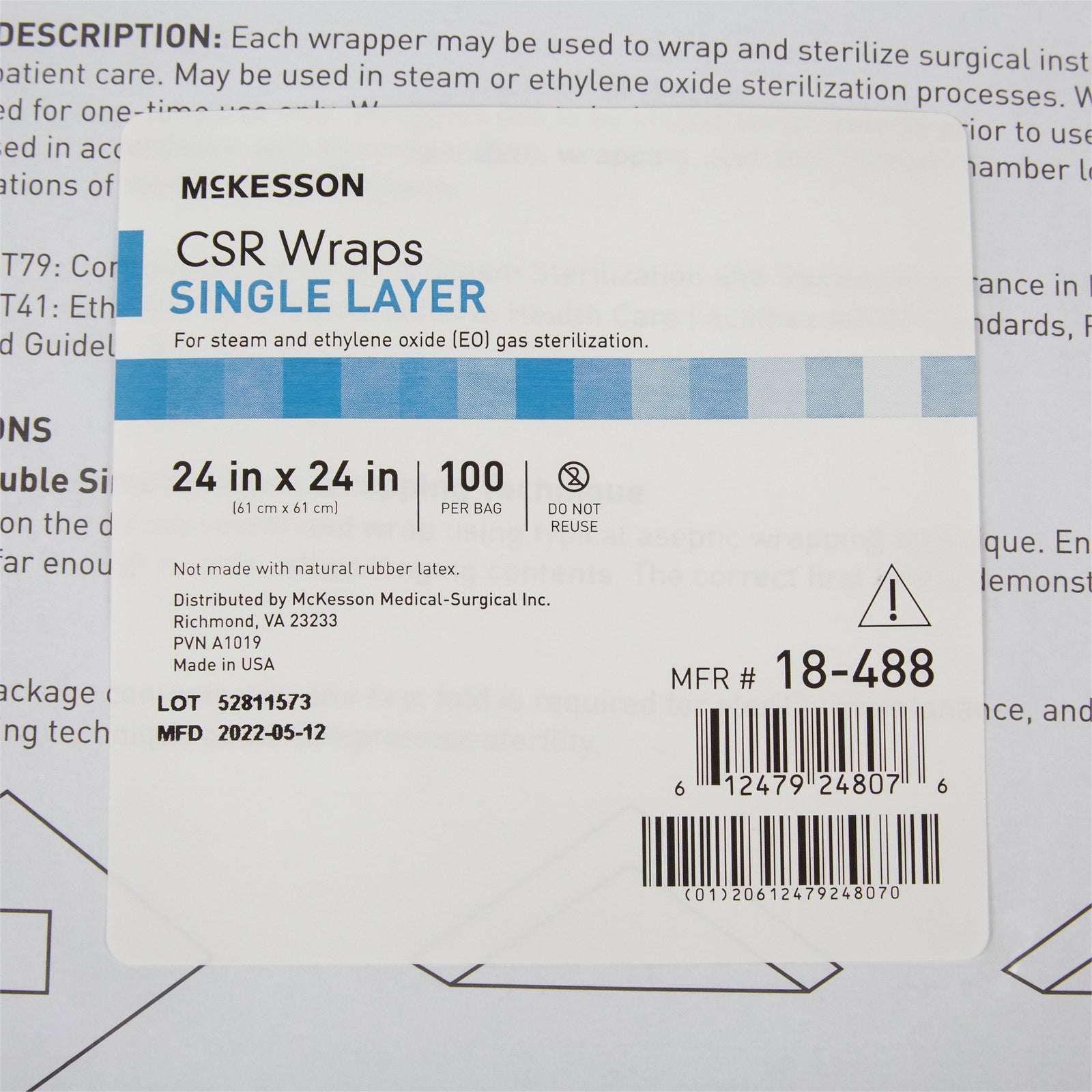 McKesson Single Layer Sterilization Wrap
