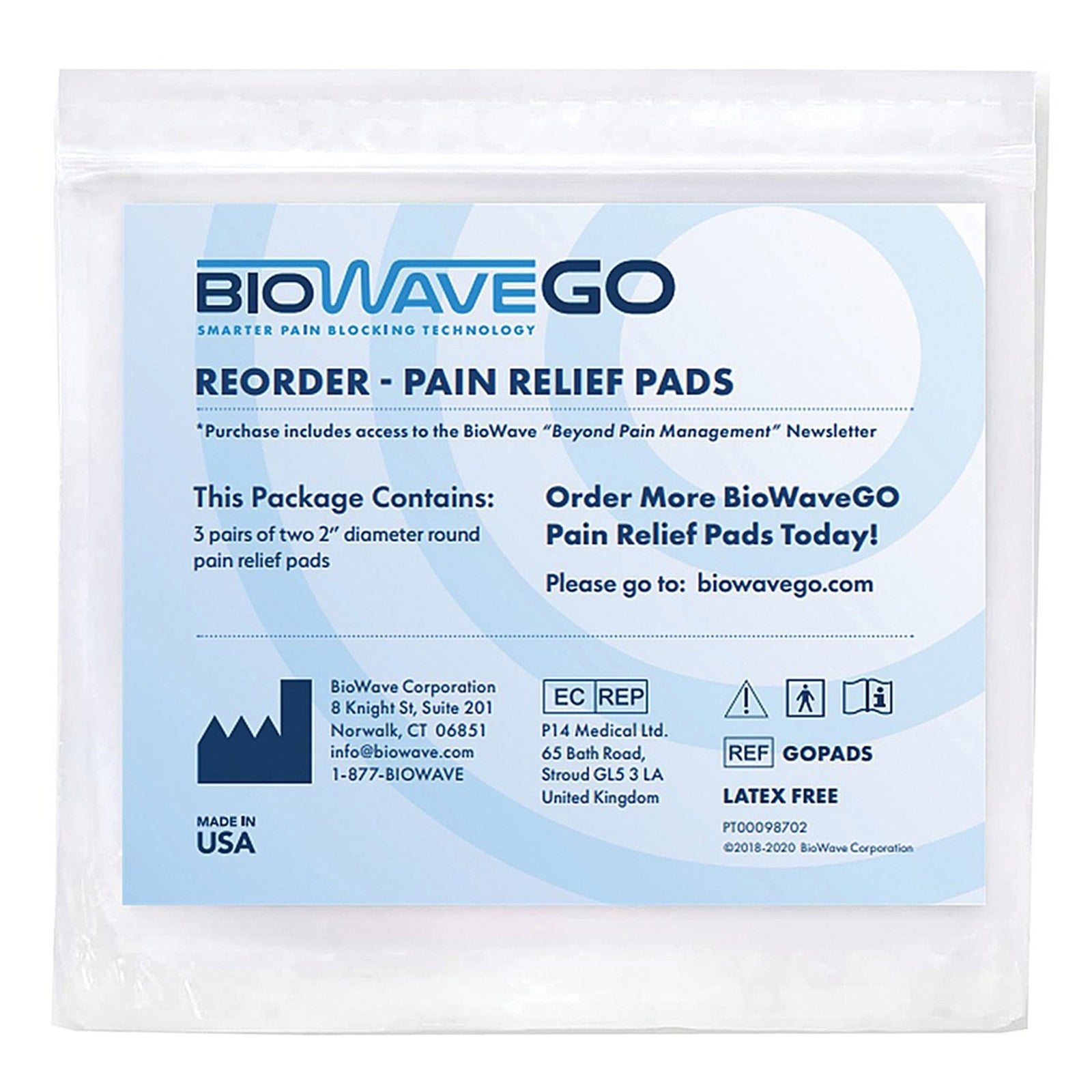 BioWave Electrode Pads for Pain Relief