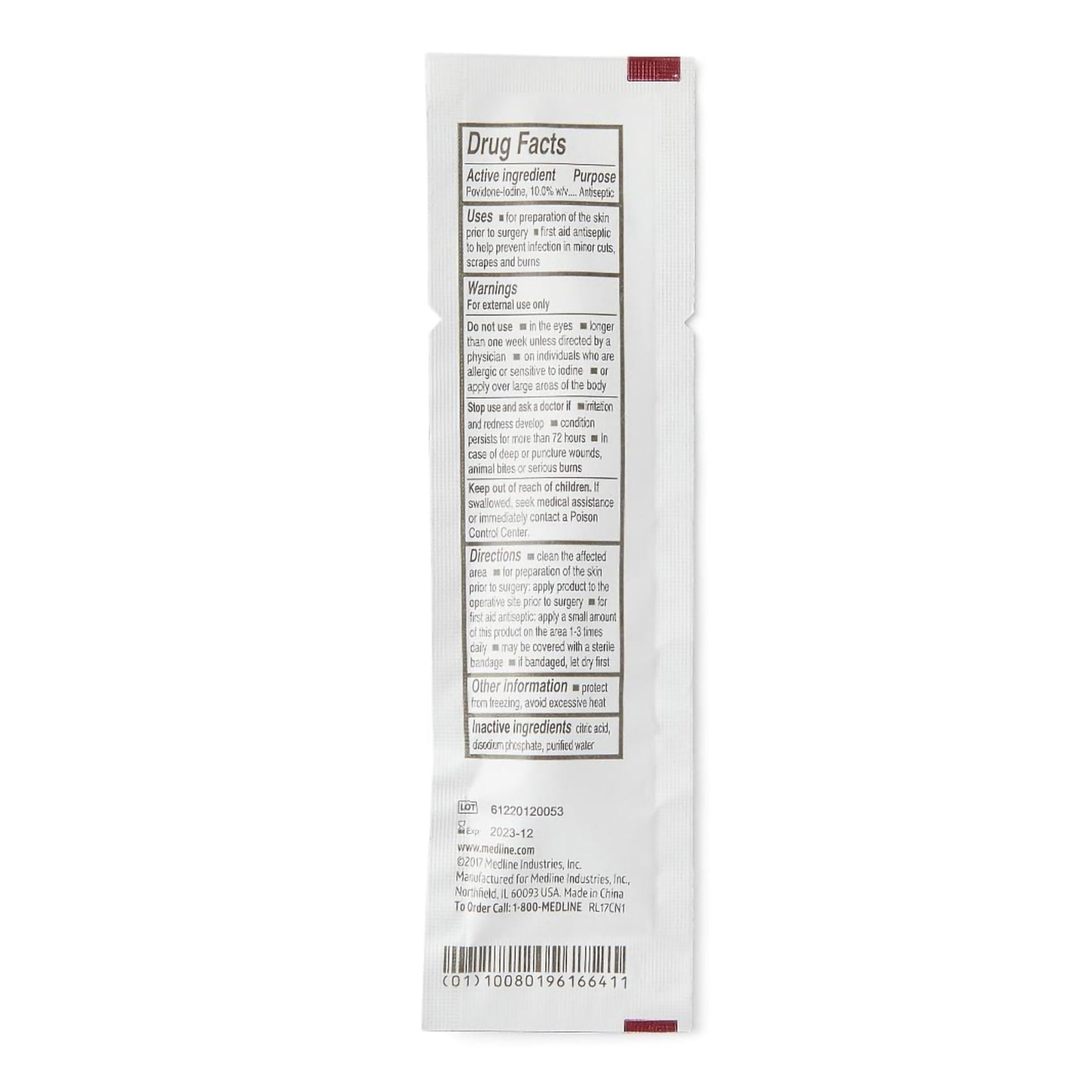 Impregnated Swabstick 10% Strength Povidone-Iodine Individual Packet Nonsterile