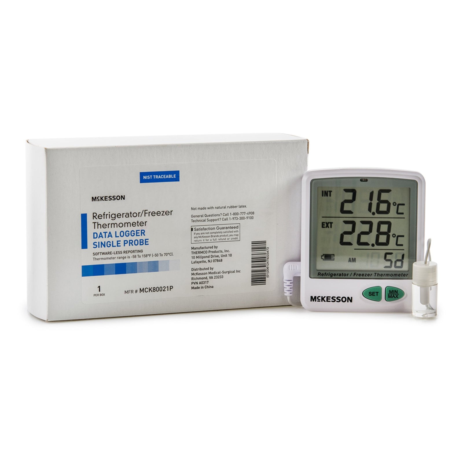 McKesson Datalogging Refrigerator / Freezer Thermometer With Alarm