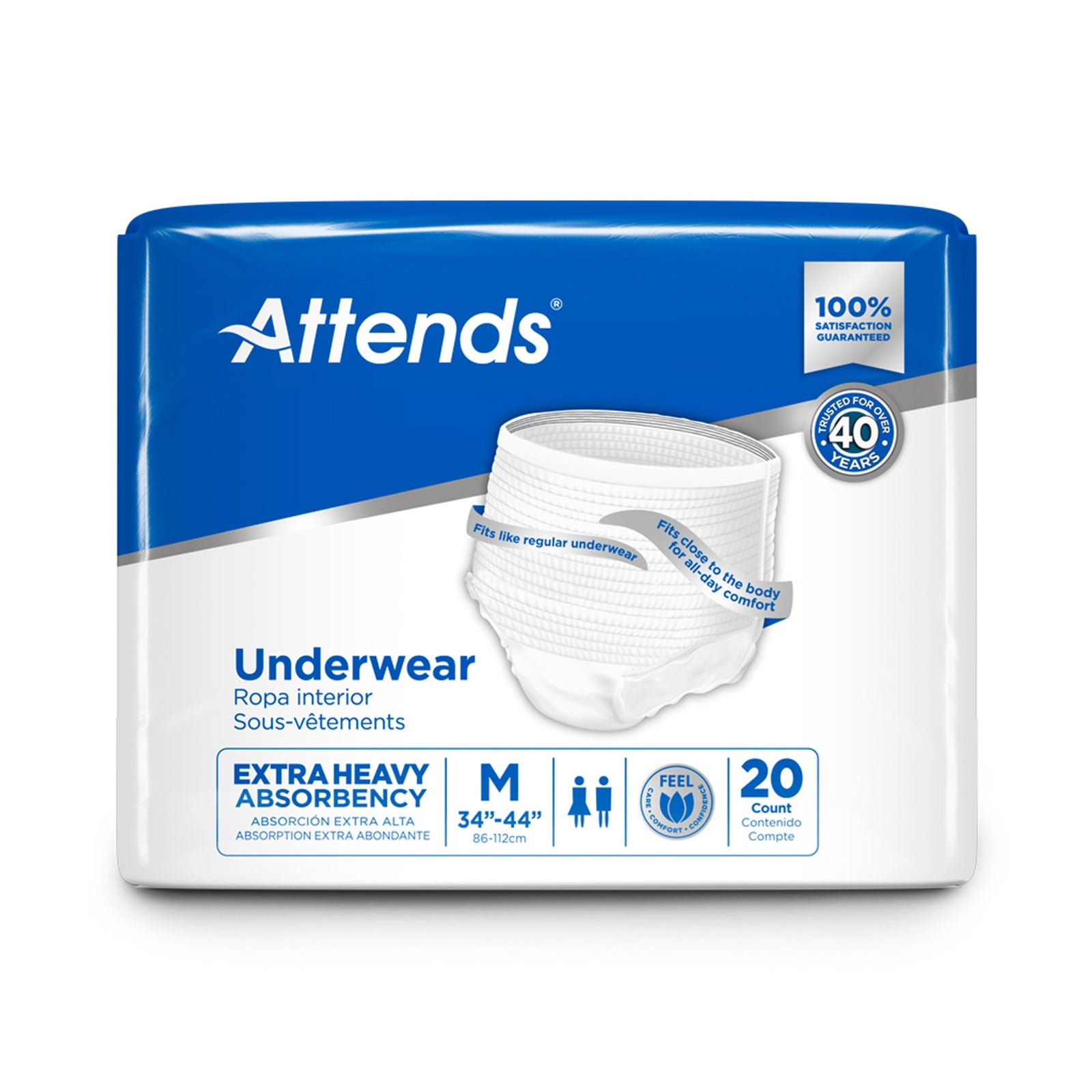 Attends Unisex Adult Absorbent Underwear