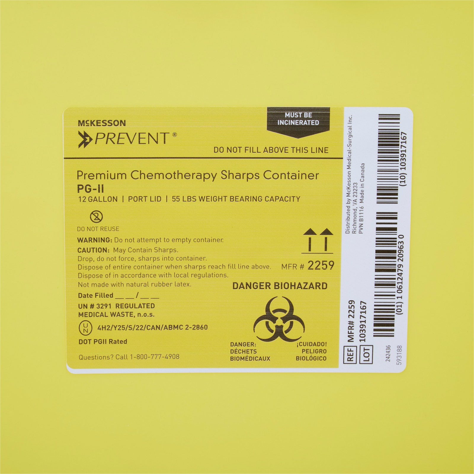 McKesson Prevent Chemotherapy Waste Container