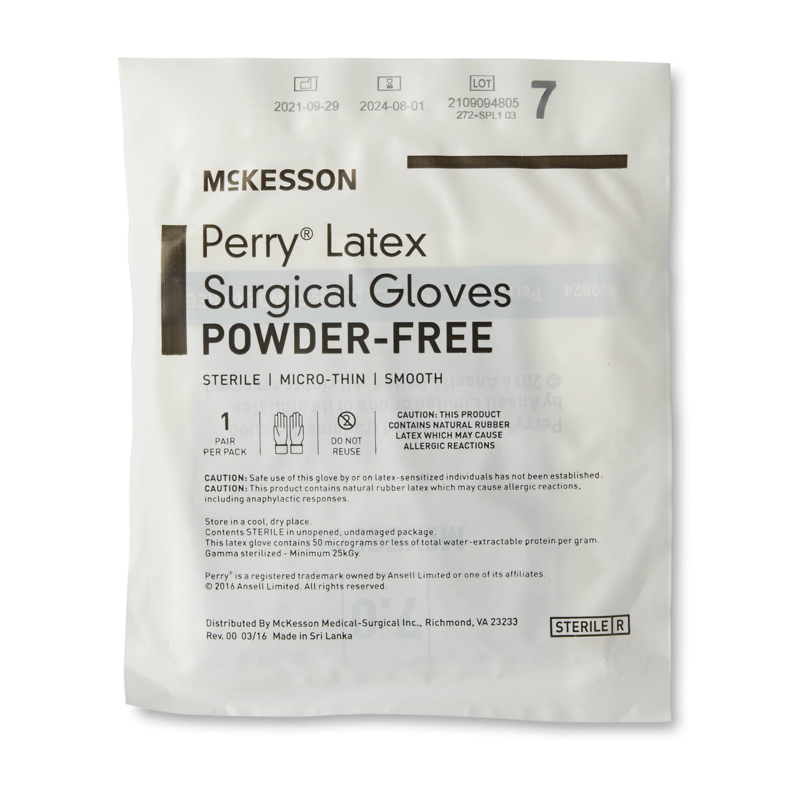 McKesson Perry Latex Standard Cuff Length Surgical Glove
