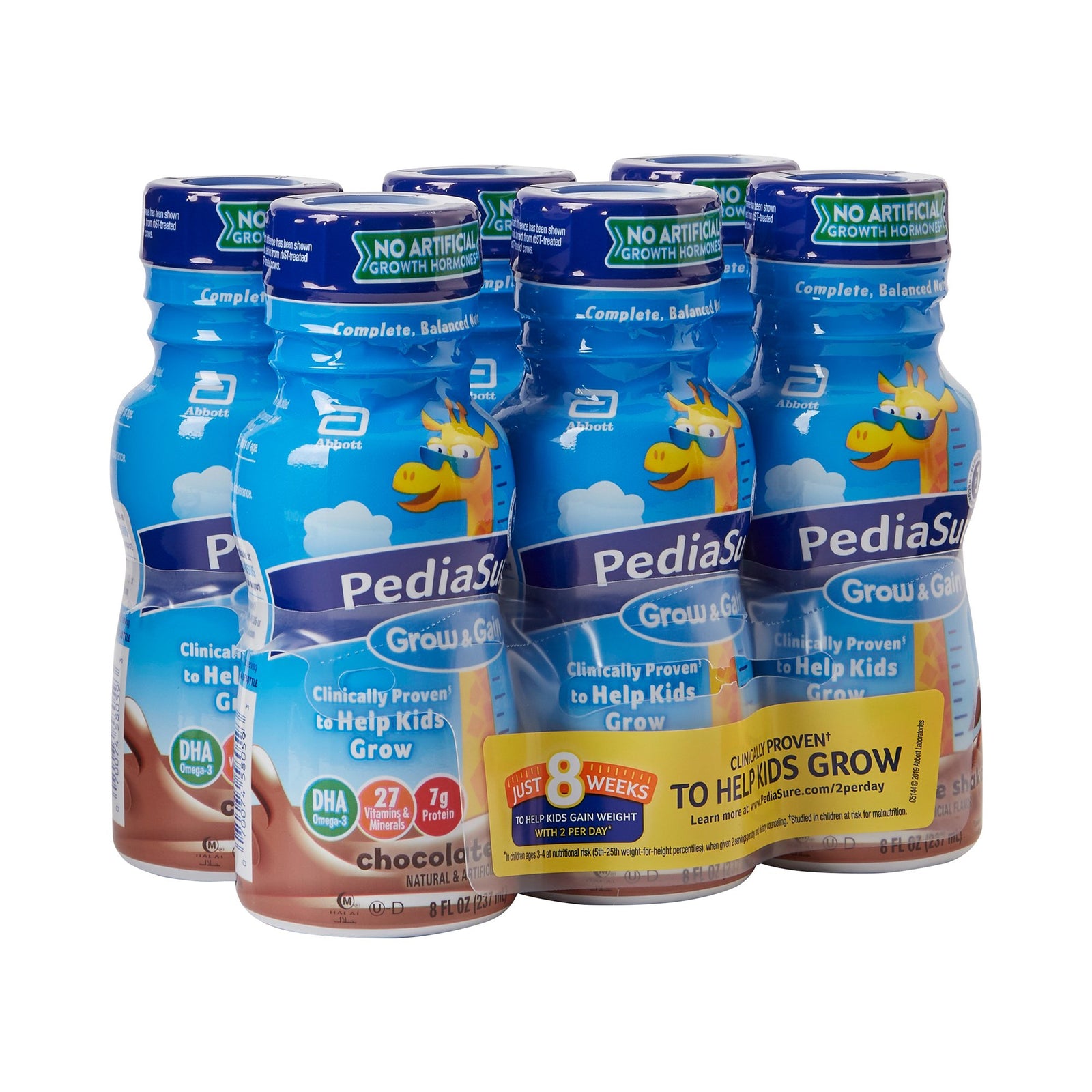 Pediasure Supplemento orale pediatrico PediaSure Grow & Gain Sapore di  cioccolato 8 once. Bottiglia pronta all'uso, conteggio di 6 (confezione da  2)