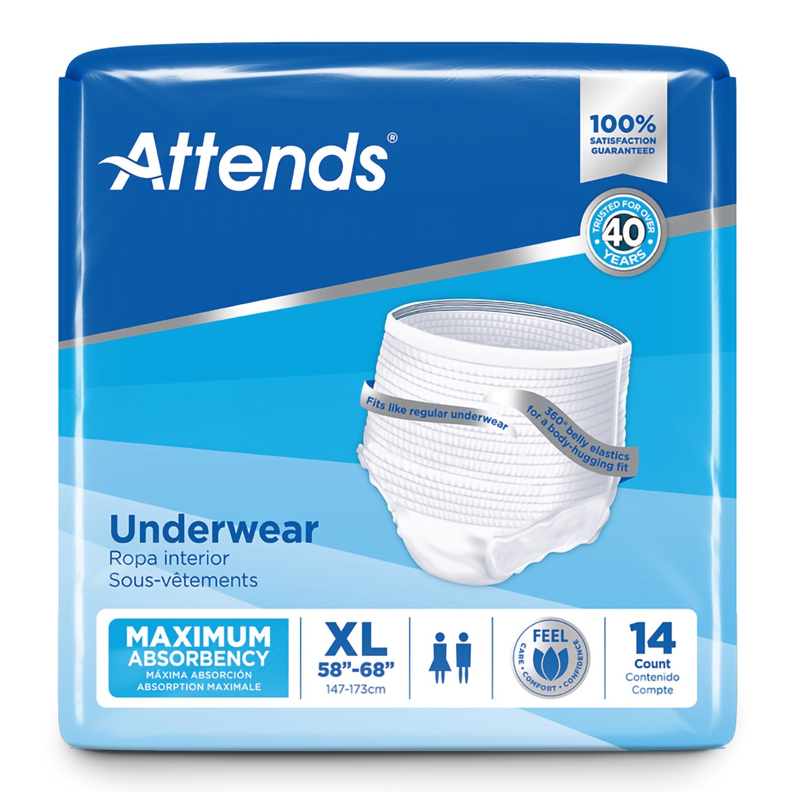 Attends Unisex Adult Absorbent Underwear