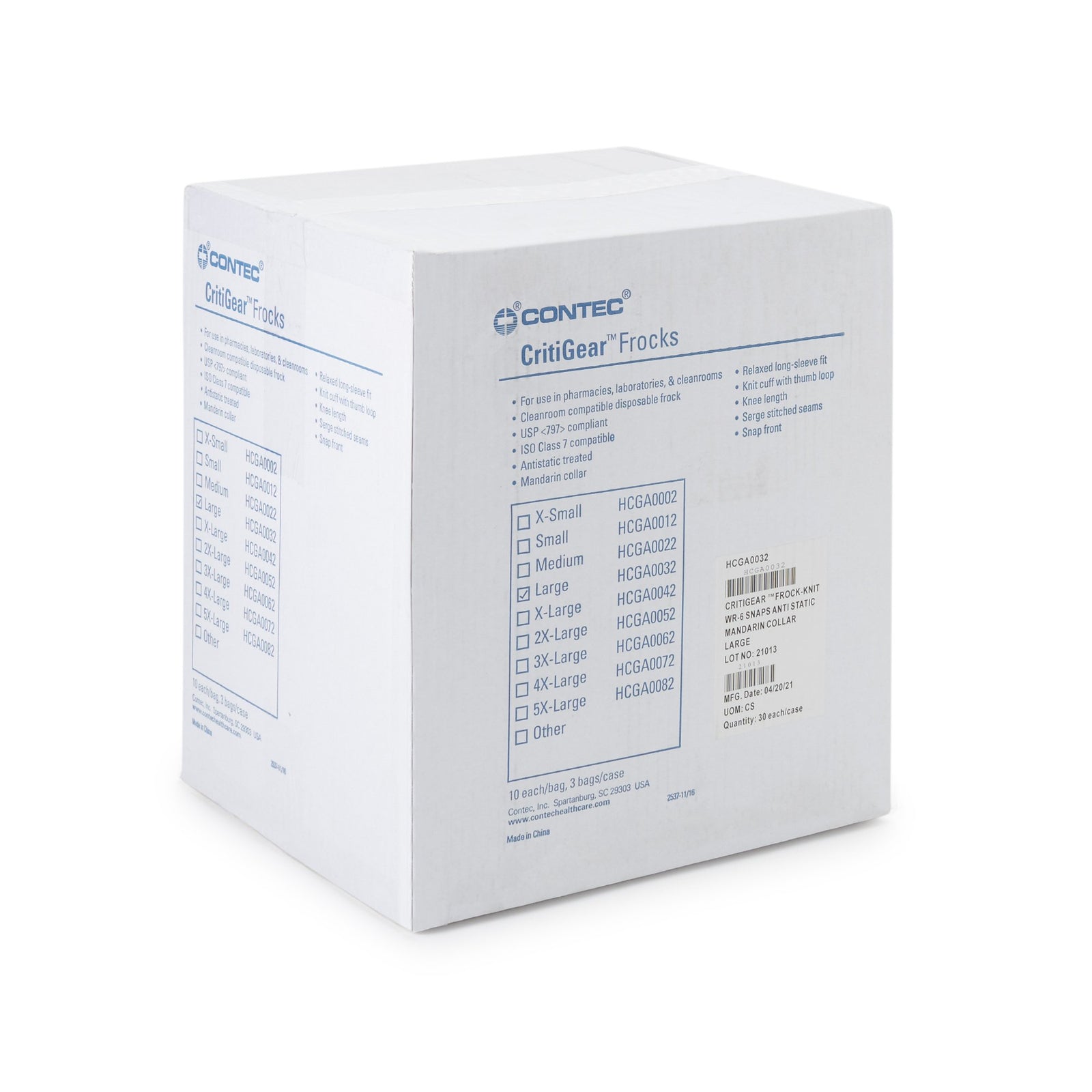 Contec CritiGear Cleanroom Lab Coat