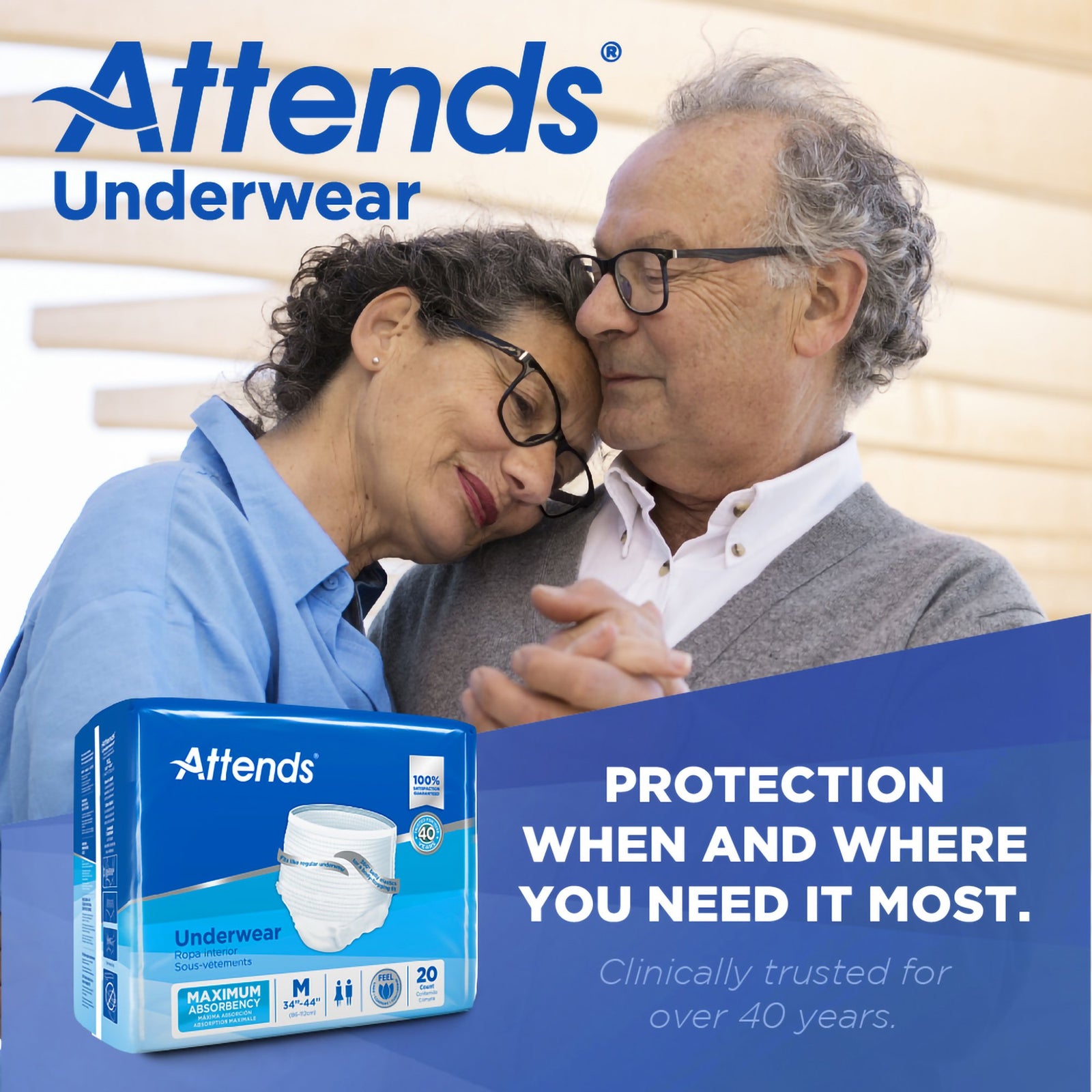 Attends Unisex Adult Absorbent Underwear