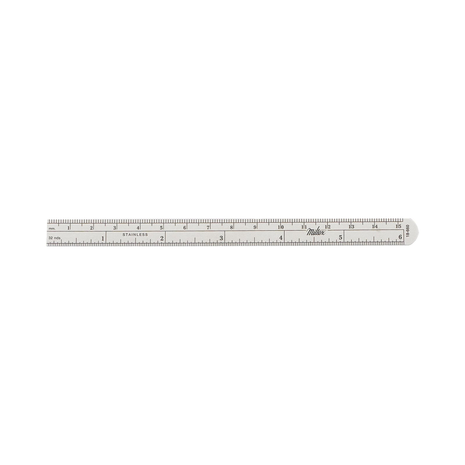 Ruler Stainless Steel 1/2 X 6 Inch