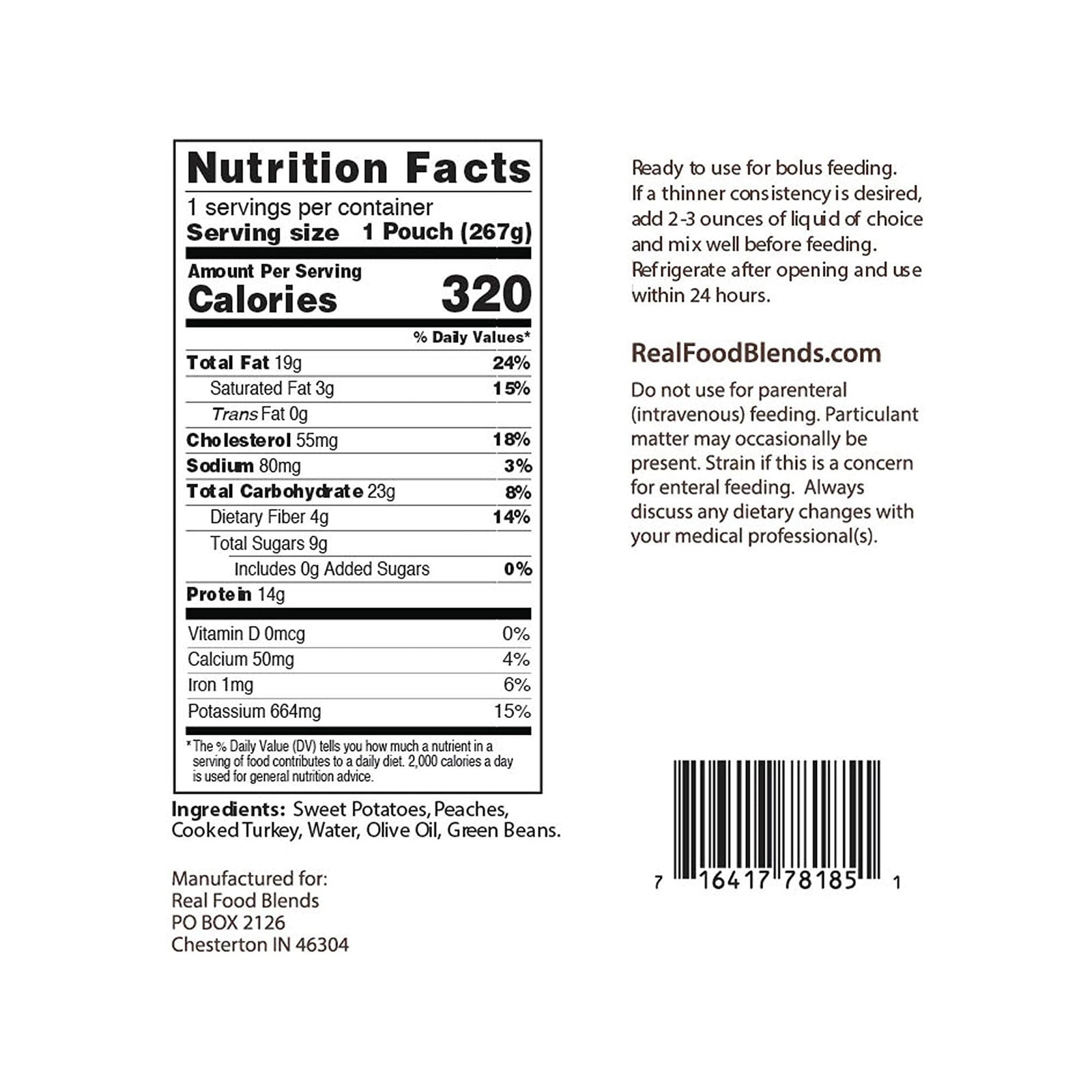 Real Food Blends Tube Feeding Formula