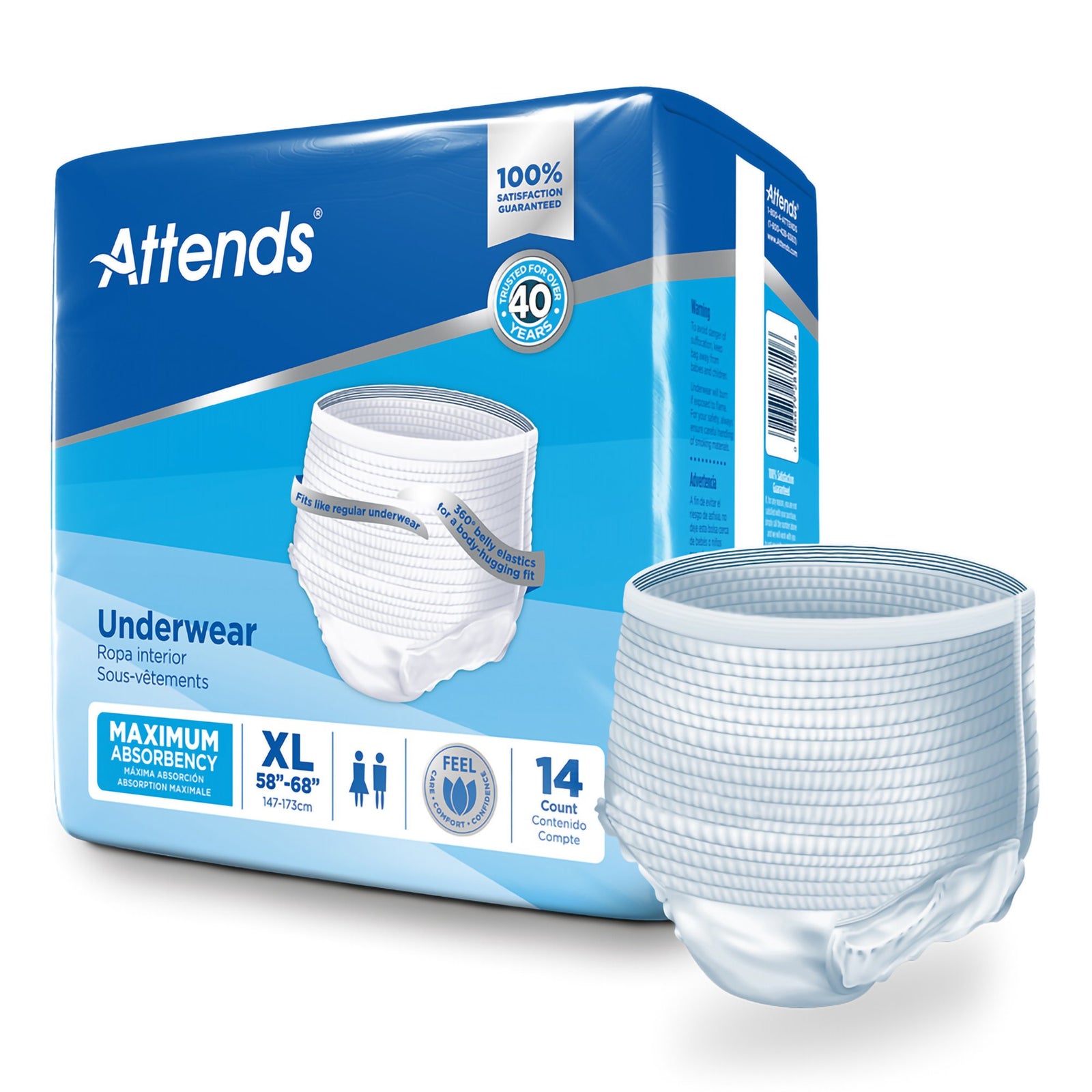Attends Unisex Adult Absorbent Underwear