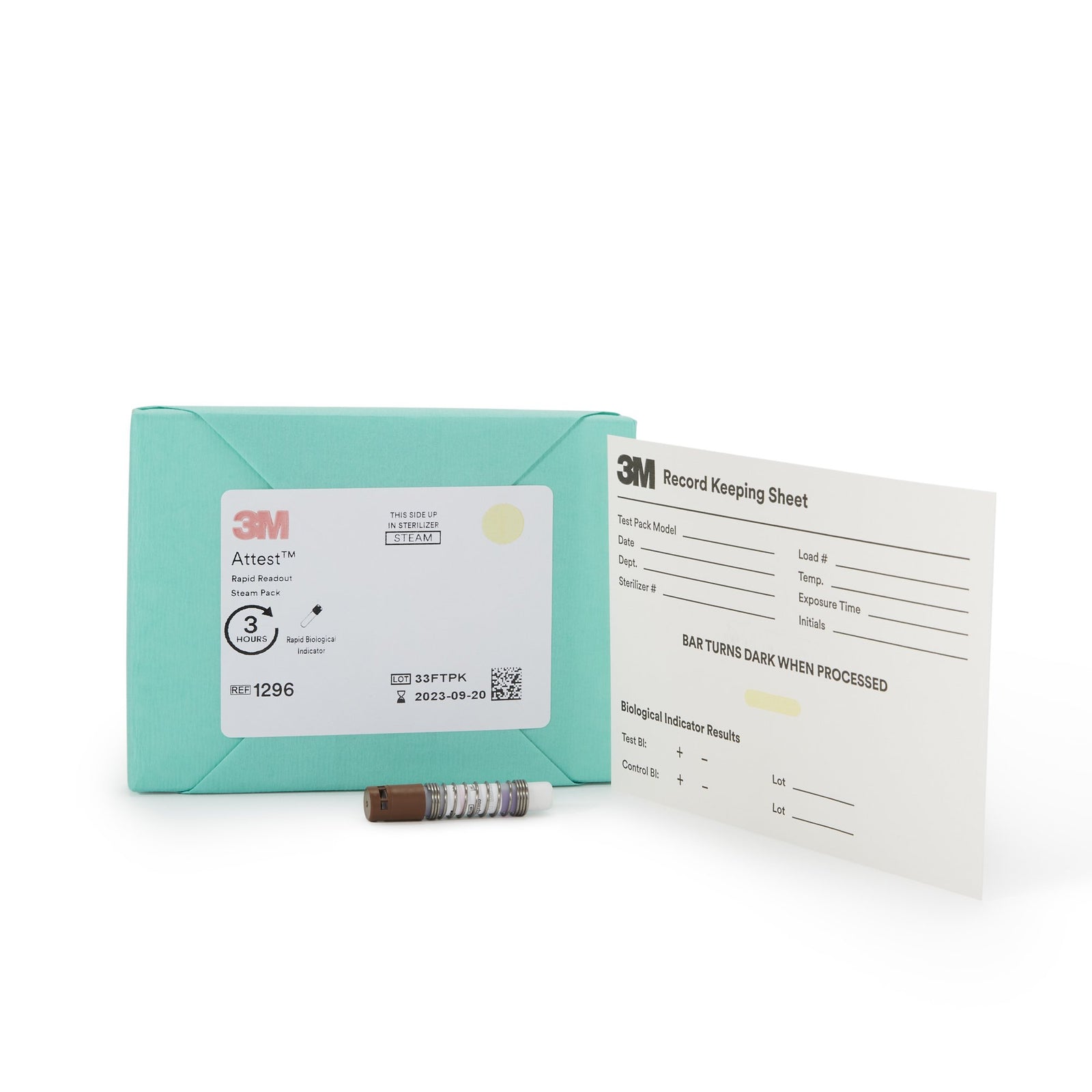 thumbnail image 2 of 3M ESPE Attest 1292 Rapid Readout Steam Biological Indicators – Brown Cap – 50/Pack 2 of 5