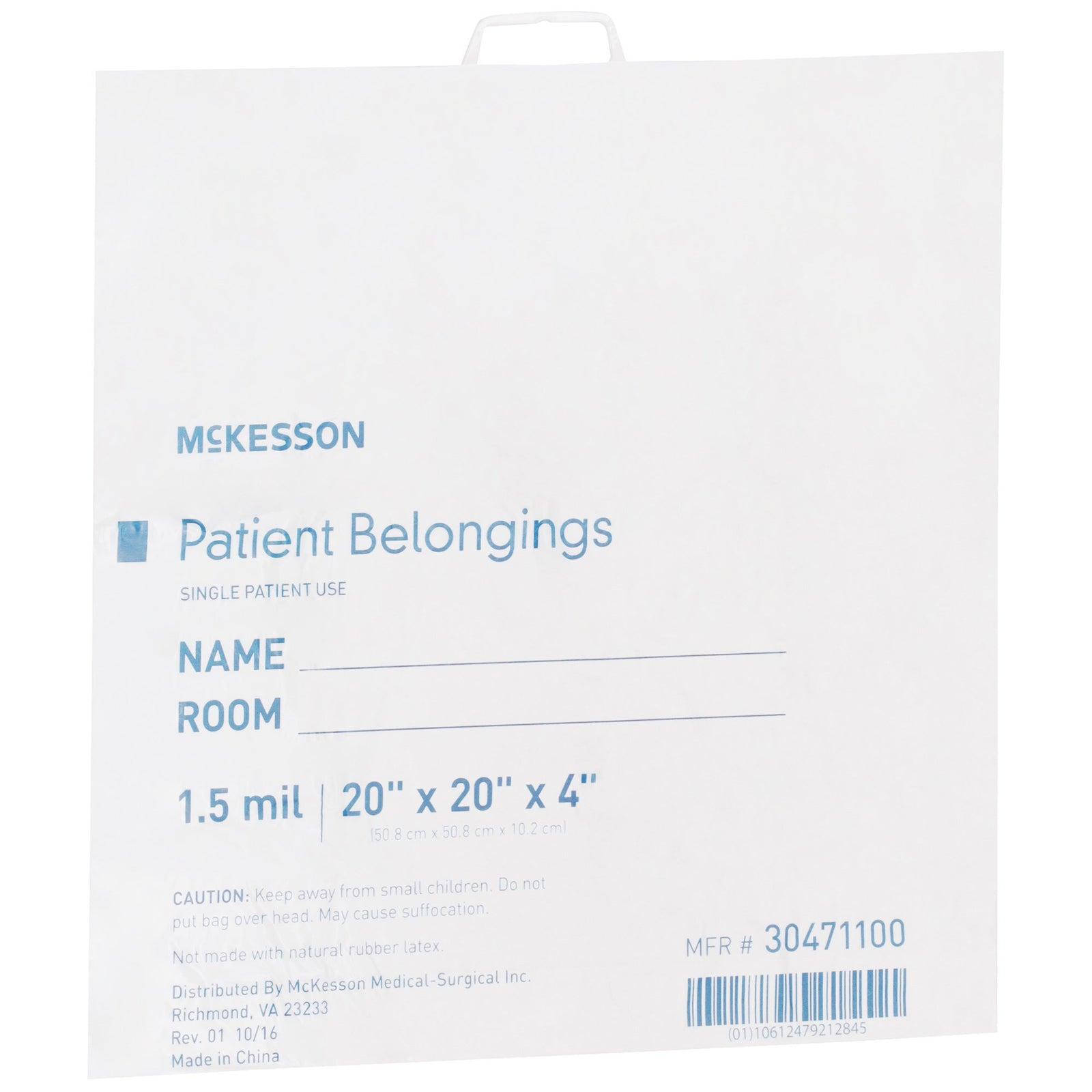 McKesson Patient Belongings Bag