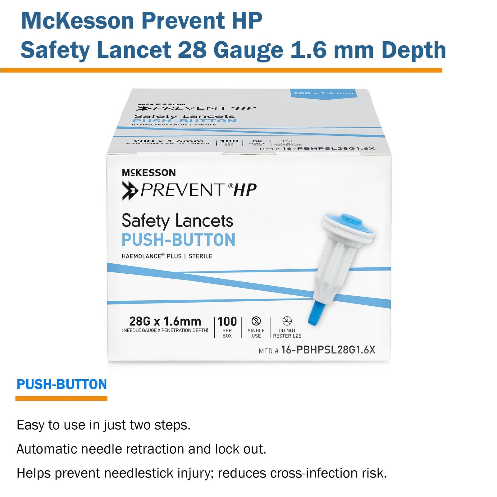McKesson Prevent HP Push Button Safety Lancet