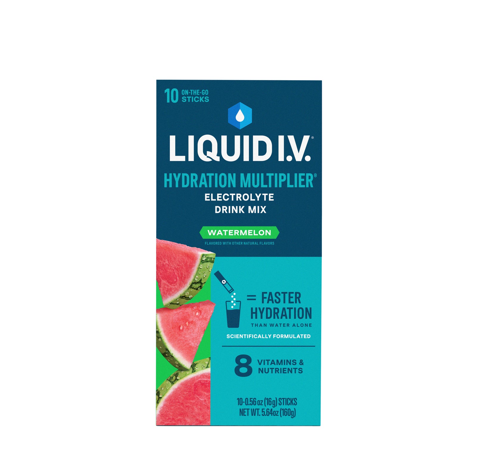 Liquid I.V. Hydration Multiplier Electrolyte Drink Mix, Watermelon, 10 ct