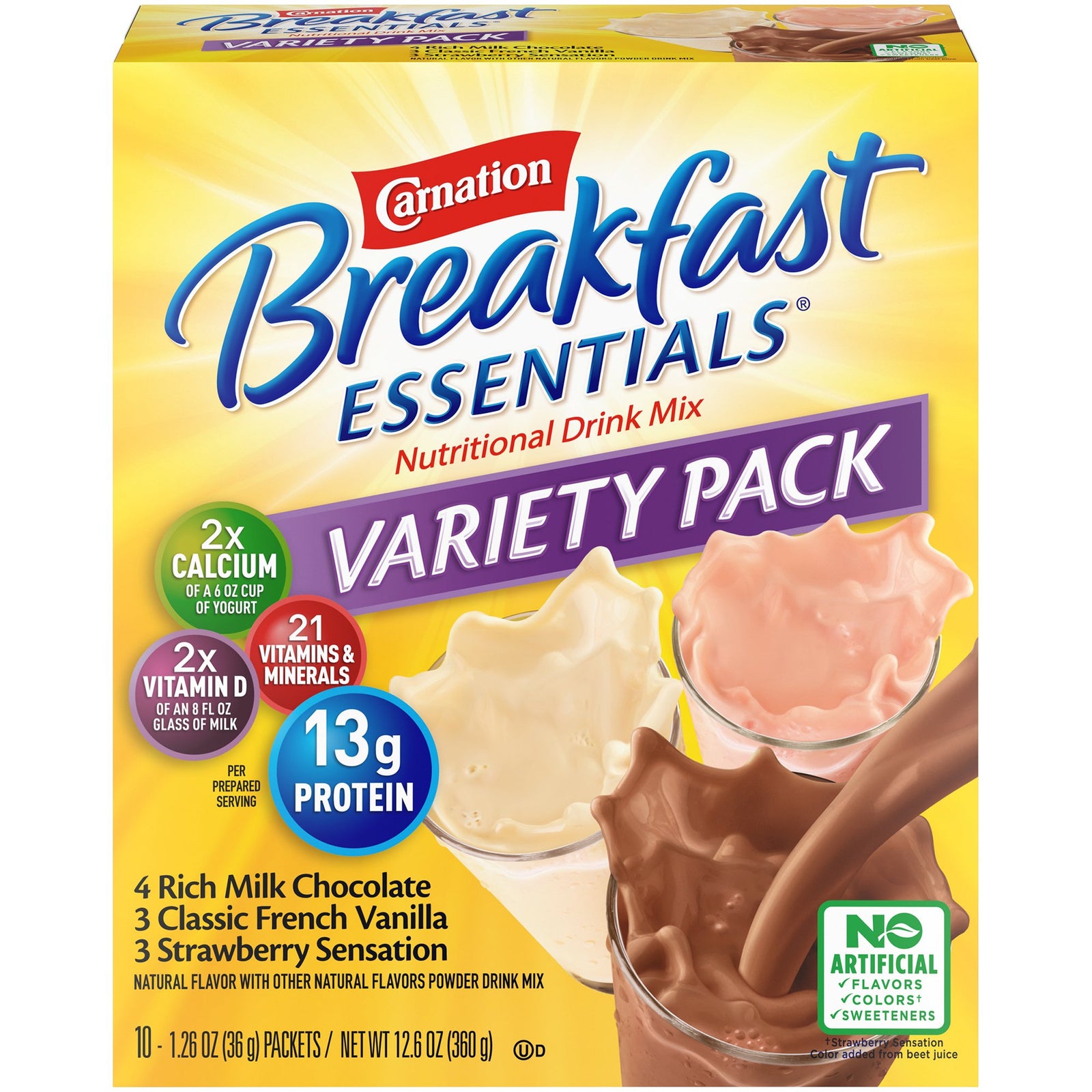Carnation® Breakfast Essentials® Variety Oral Supplement, 10 Packet per Box