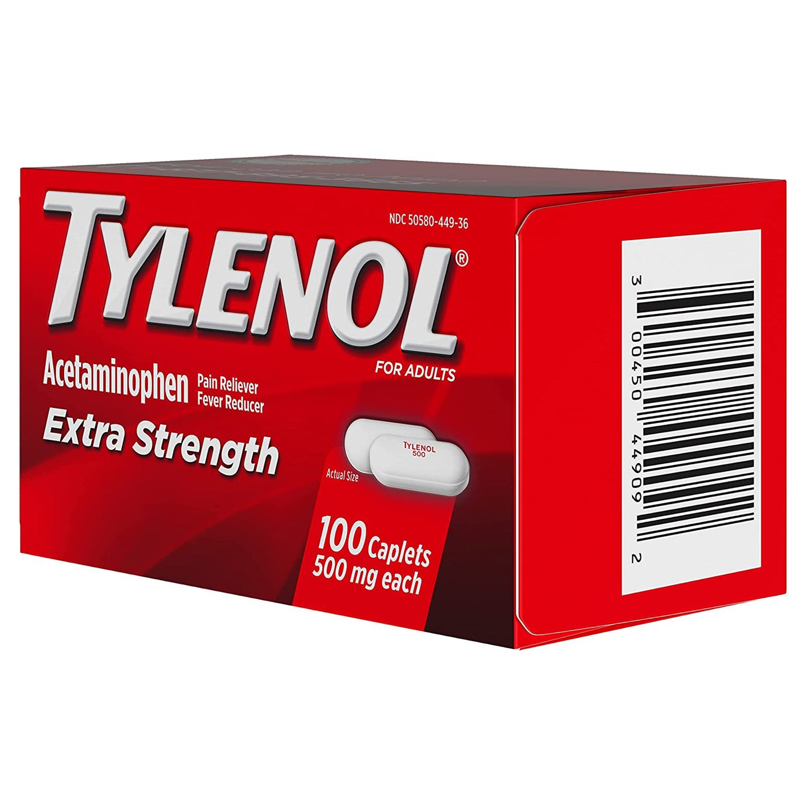 Tylenol Acetaminophen Pain Reliever Fever Reducer