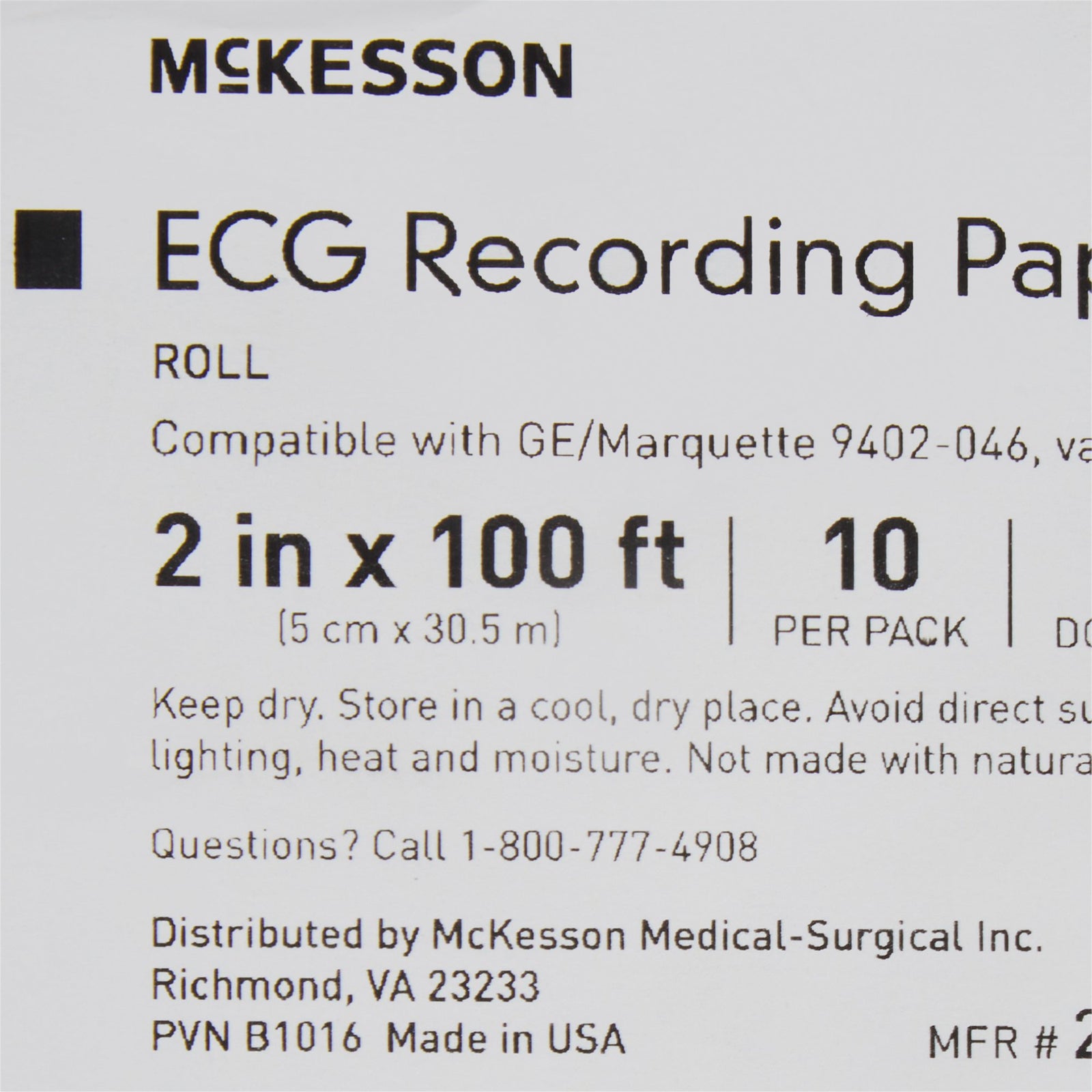 McKesson ECG Recording Paper Roll