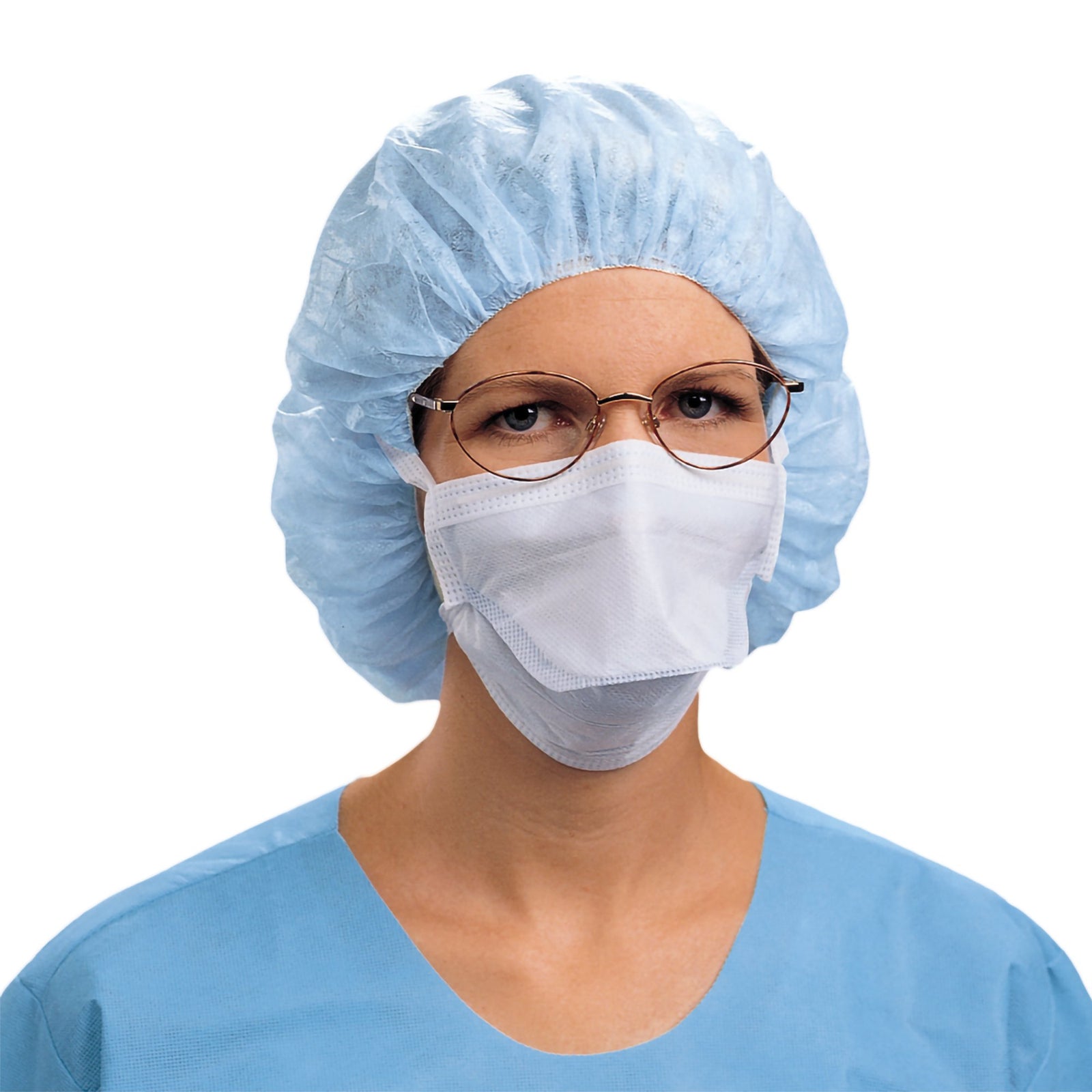 Surgical Mask Anti-Fog Film Pleated Tie Closure One Size Fits Most Green Nonsterile Not Rated Adult