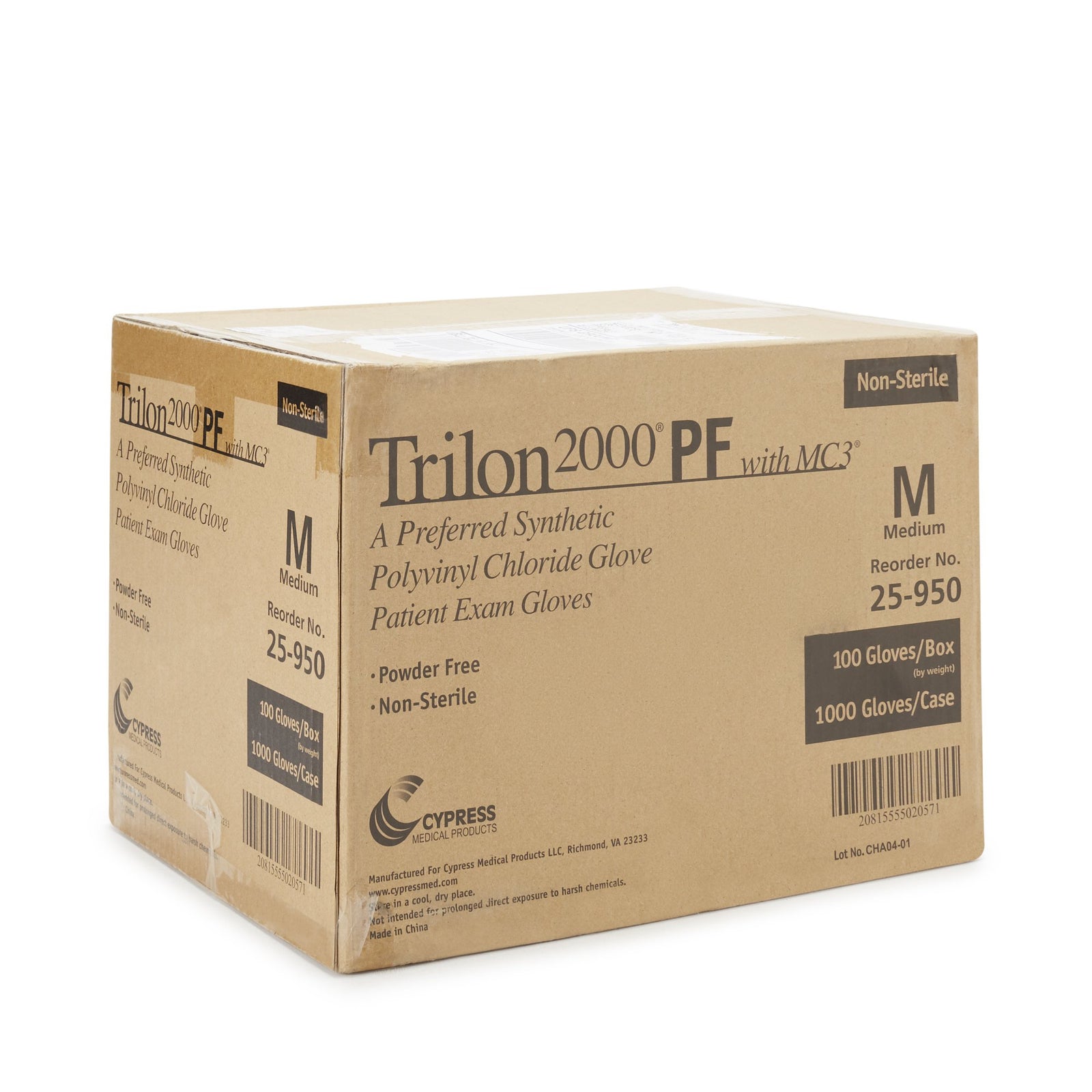 Trilon 2000 PF with MC3 Stretch Vinyl Standard Cuff Length Exam Glove