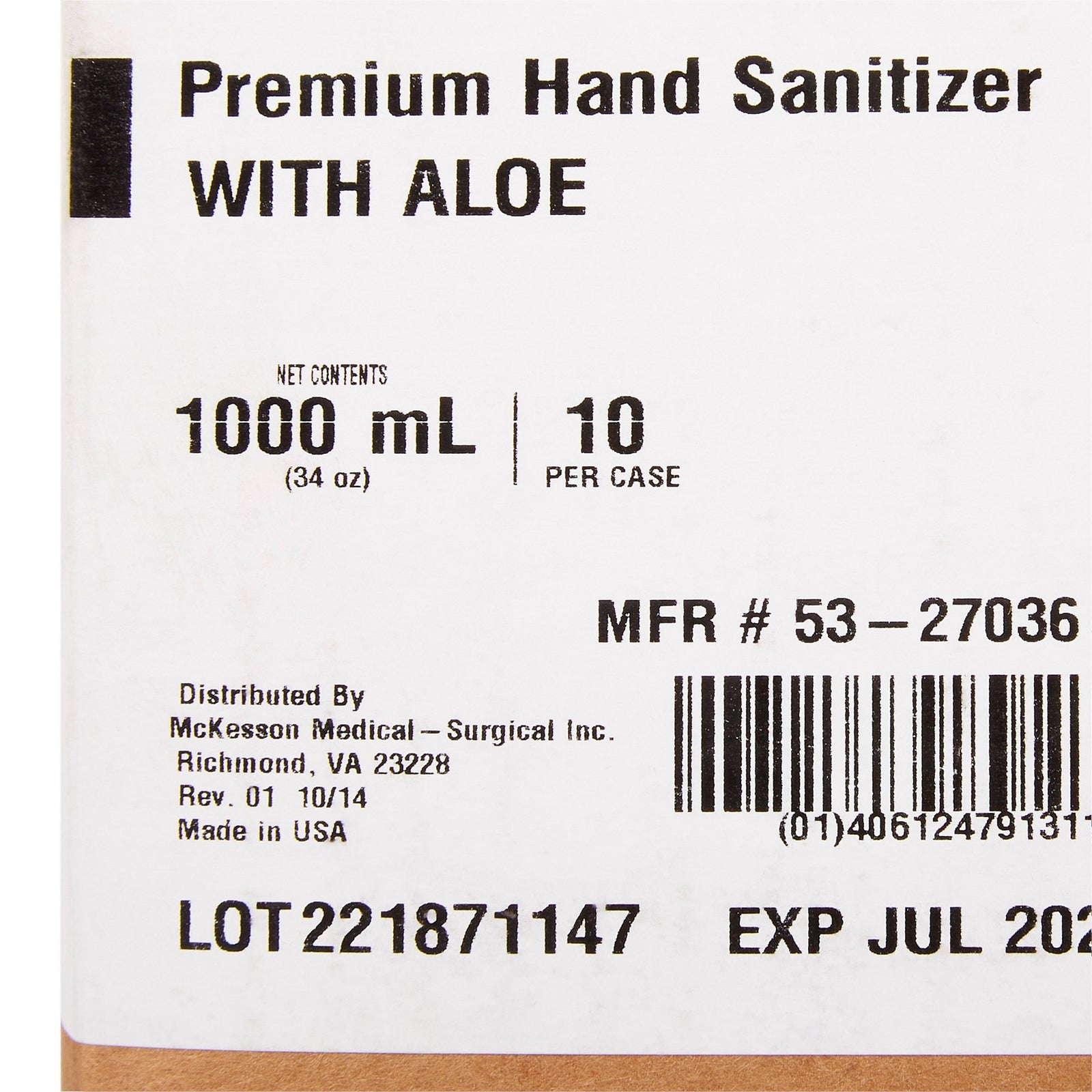 McKesson Hand Sanitizer With Aloe