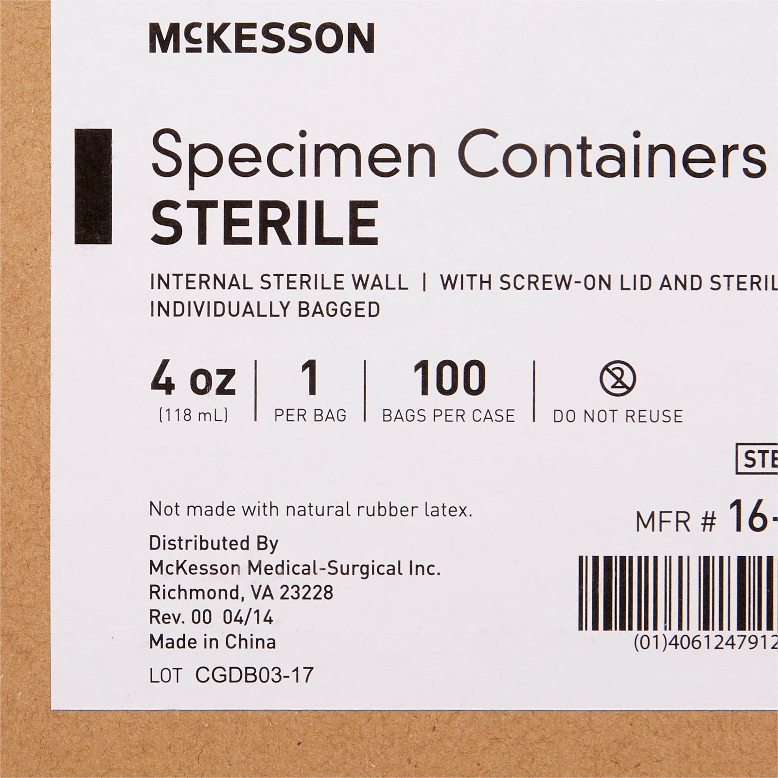 McKesson Specimen Container