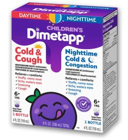 Dimetapp Children's Cold & Cough and Nighttime Cold & Congestion, Grape, 2-Pack