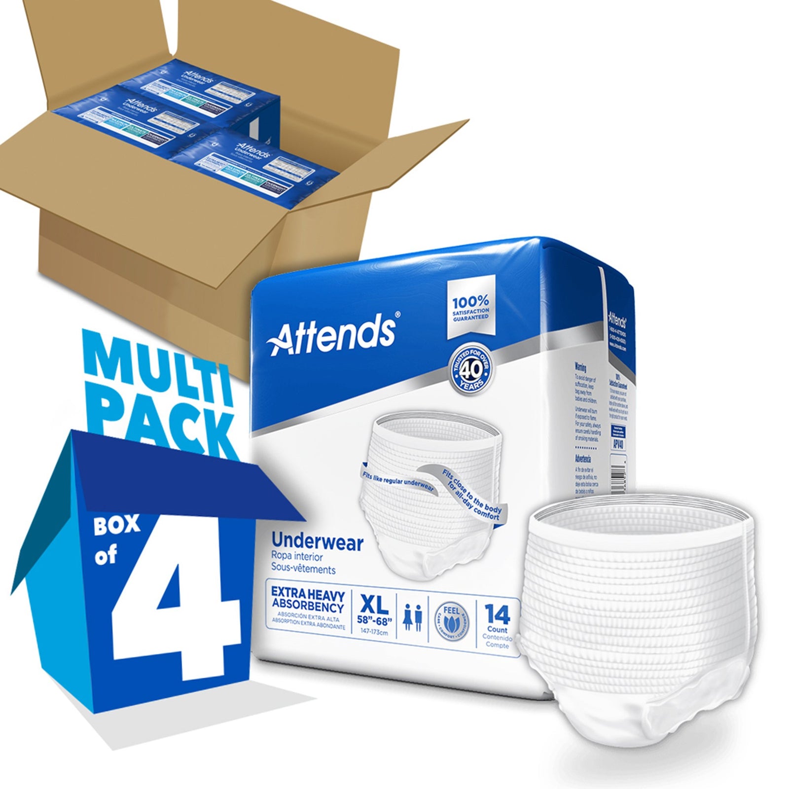 Attends Unisex Adult Absorbent Underwear
