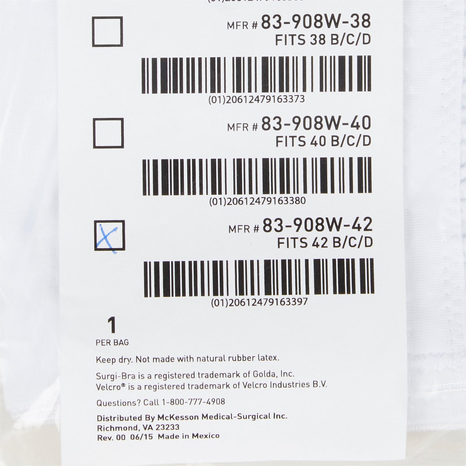 McKesson Post-Surgical Bra