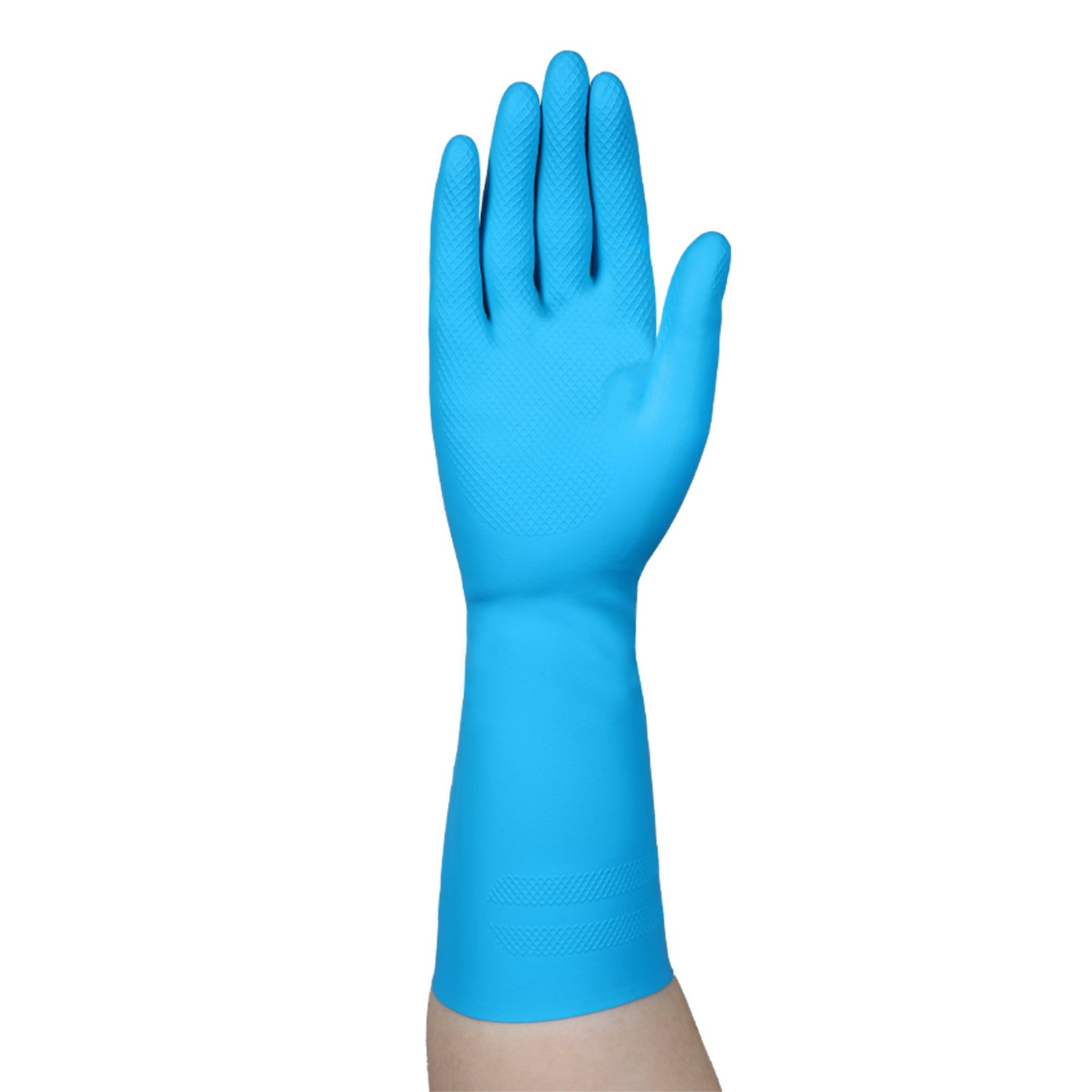 Utility Glove Medium Latex / Nitrile Blue 13 Inch Straight Cuff Nonsterile