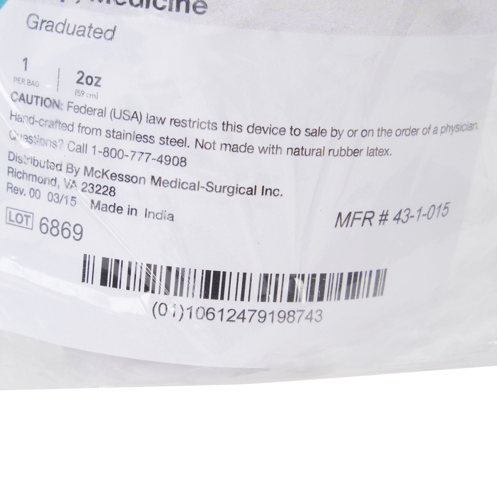 McKesson Argent Graduated Medicine Cup