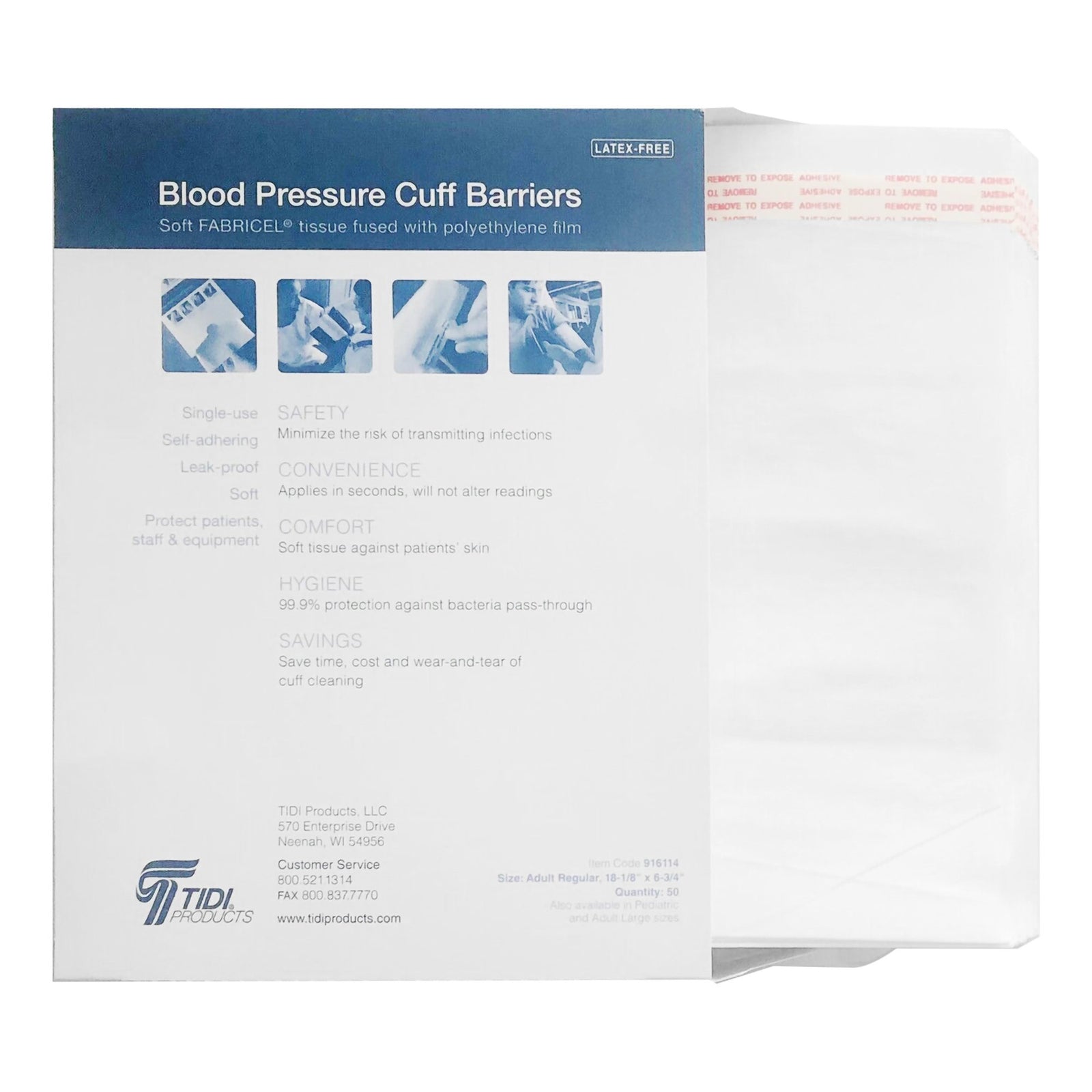 Tidi Fabricel Blood Pressure Cuff Barrier