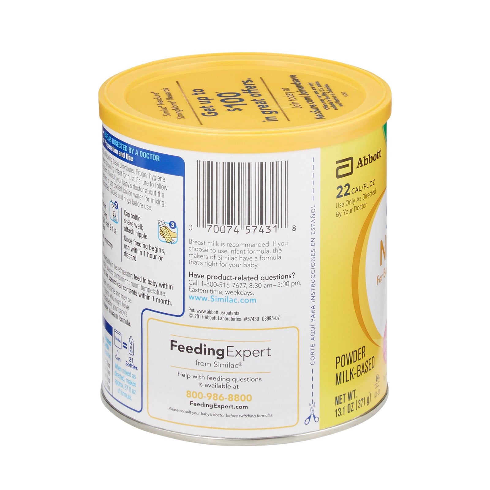 Similac® NeoSure® Powder Infant Formula, 13.1 oz. Can