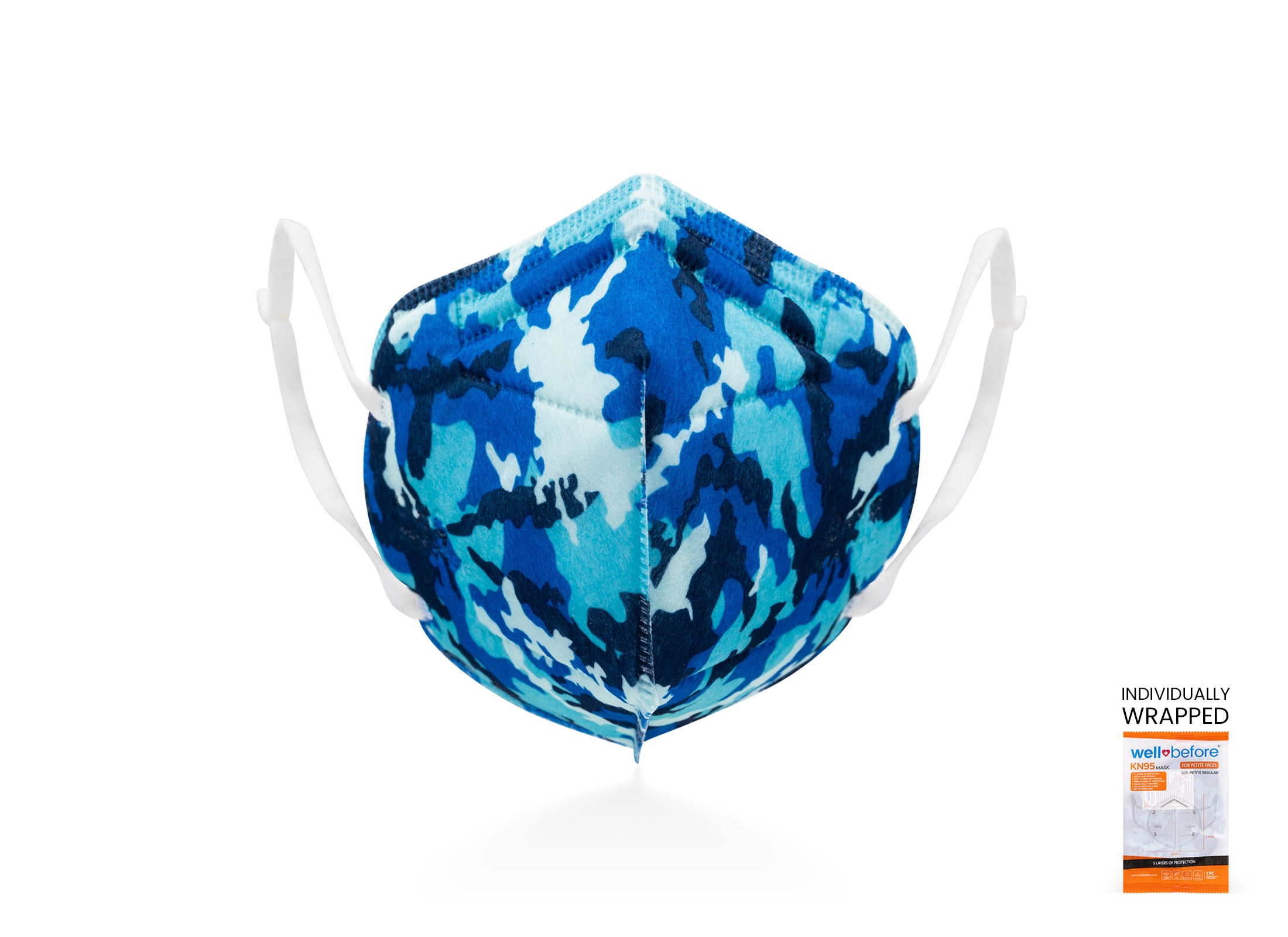 Kids KN95 Mask | Individually Wrapped, Elastic Ear Loops - Bag of 10