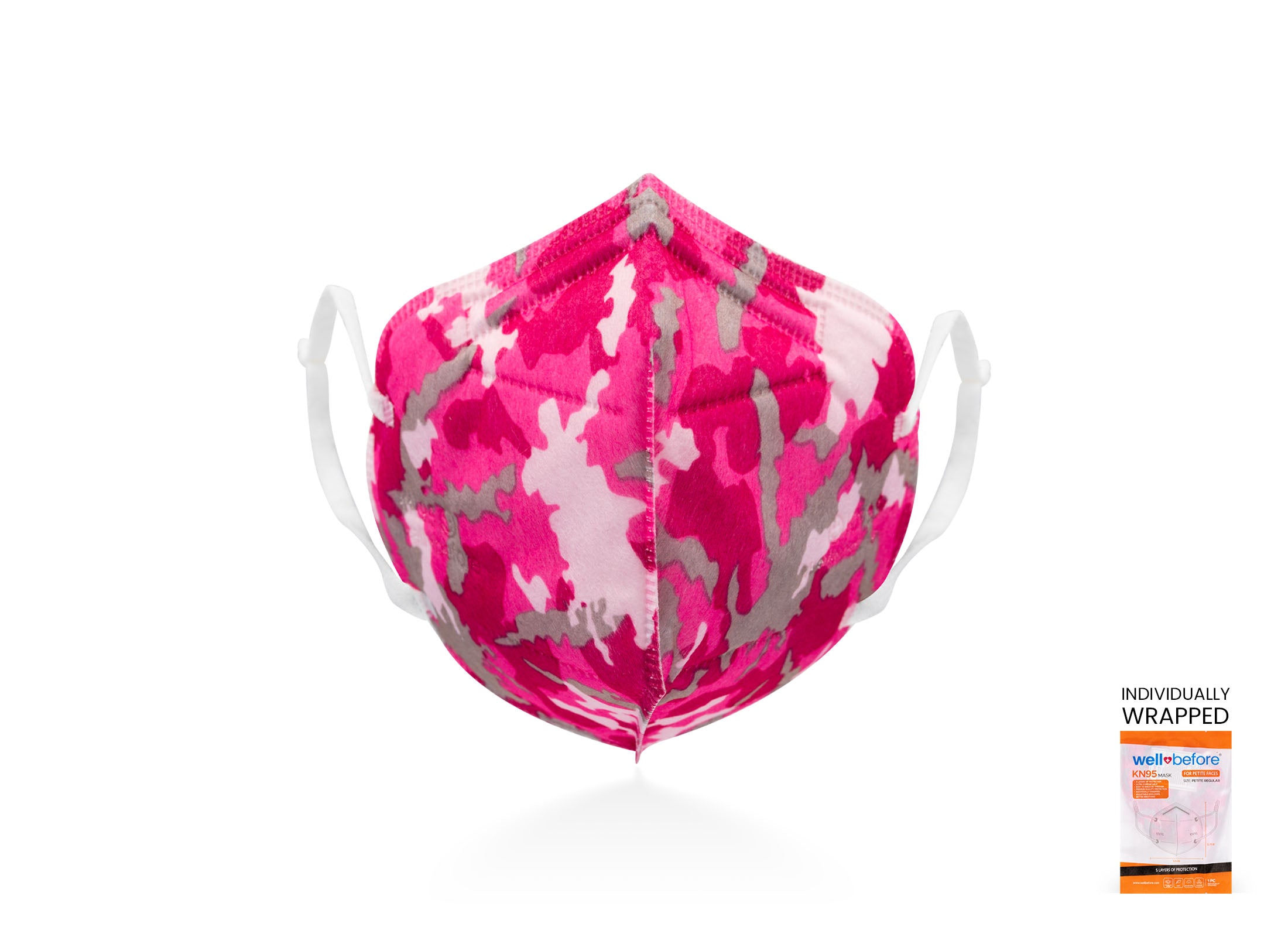 Kids KN95 Mask | Individually Wrapped, Elastic Ear Loops - Bag of 10