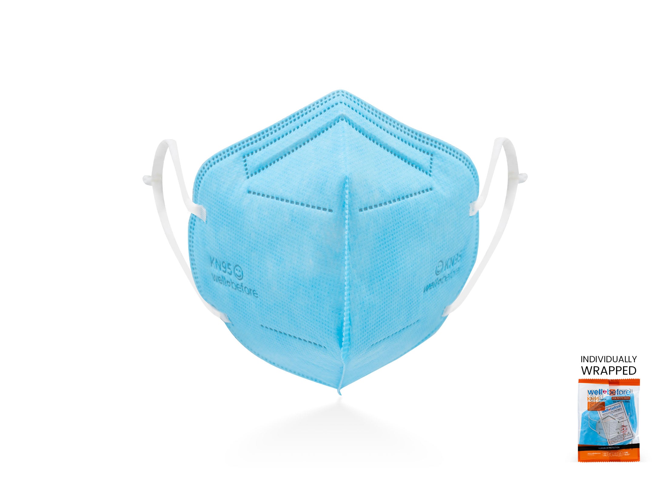 Kids KN95 Mask | Individually Wrapped, Elastic Ear Loops - Bag of 10