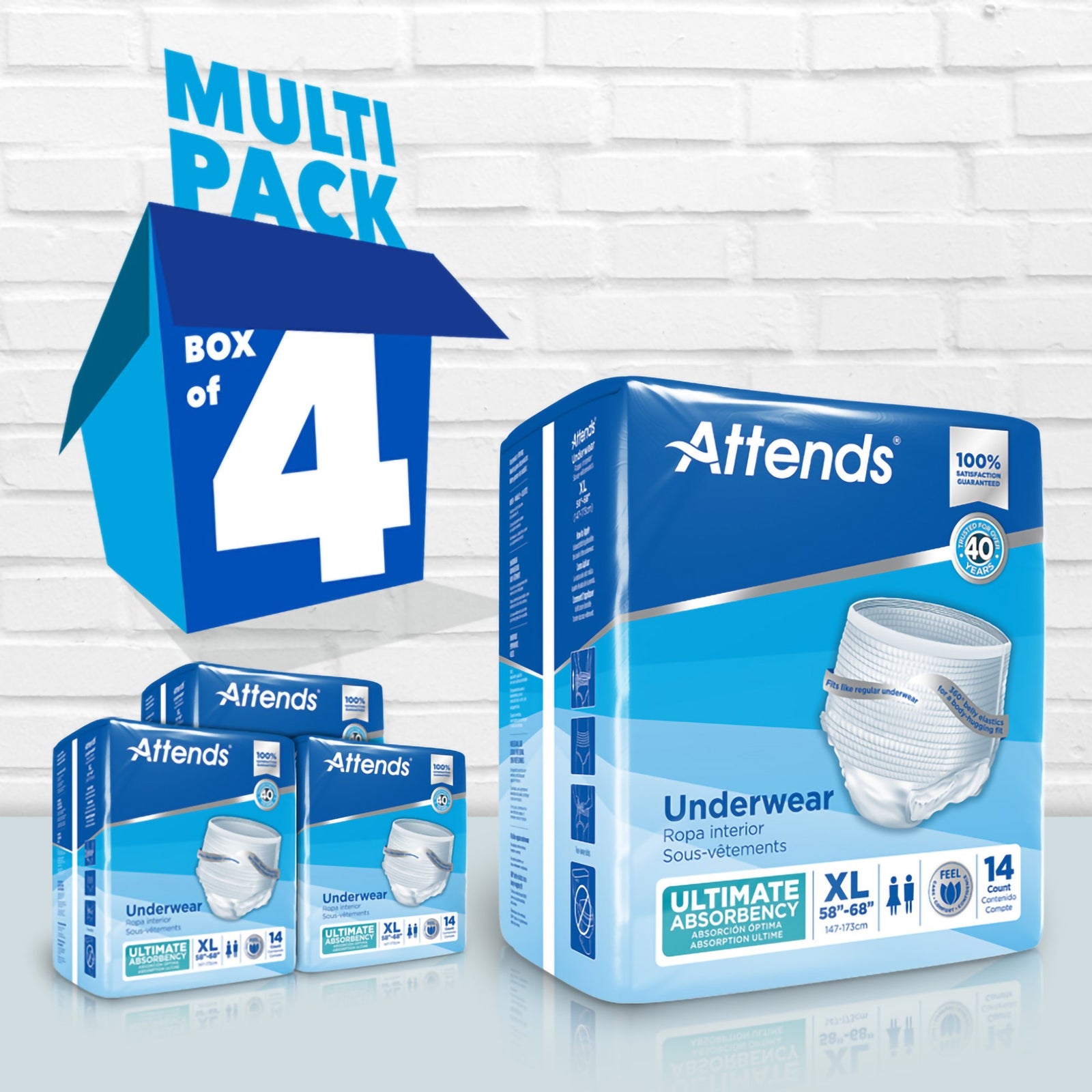 Attends Advanced Unisex Adult Absorbent Underwear