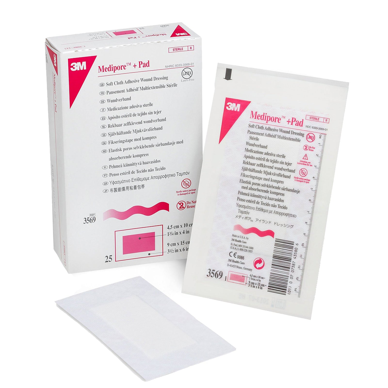 3M Medipore Pad Soft Cloth Adhesive Wound Dressing