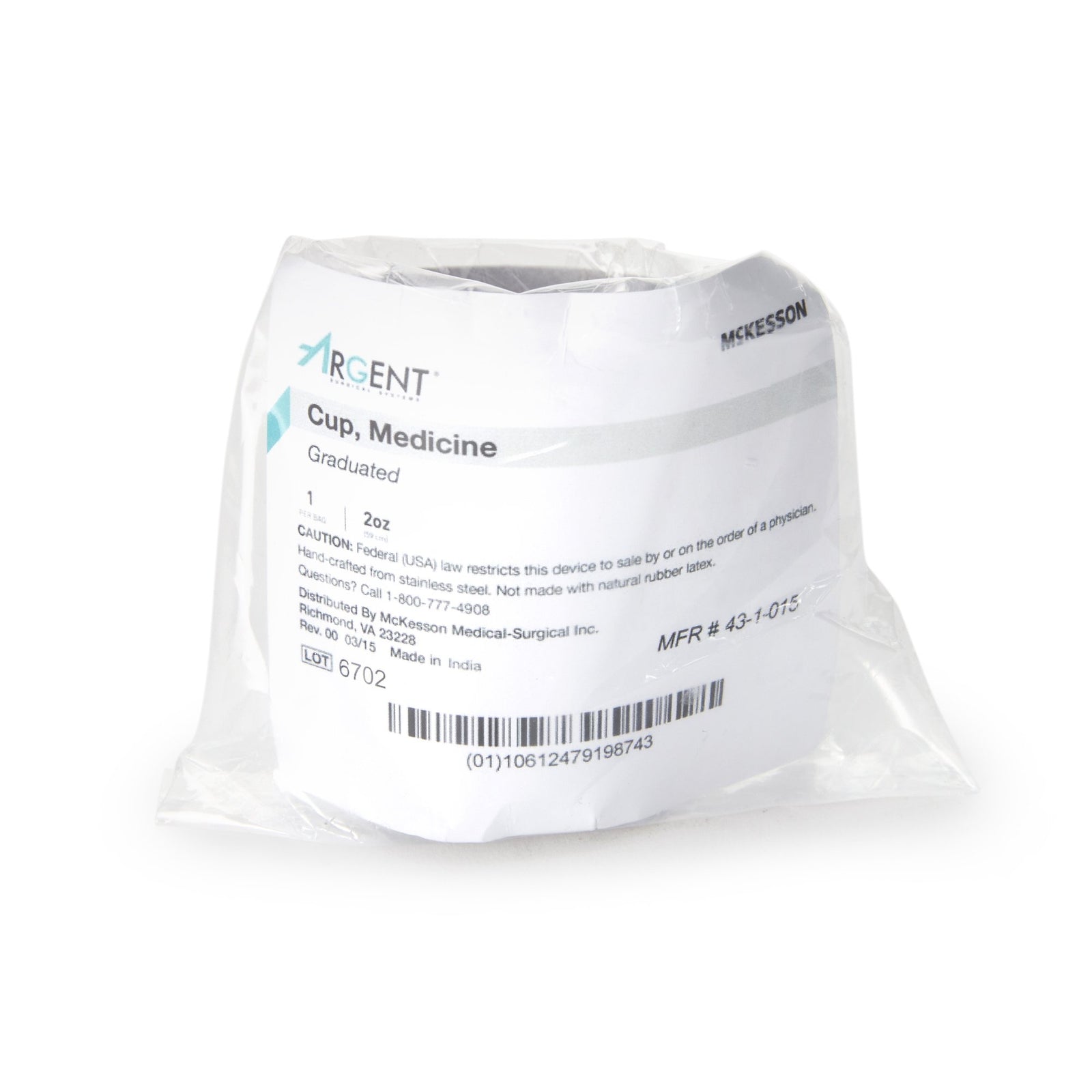 McKesson Argent Graduated Medicine Cup