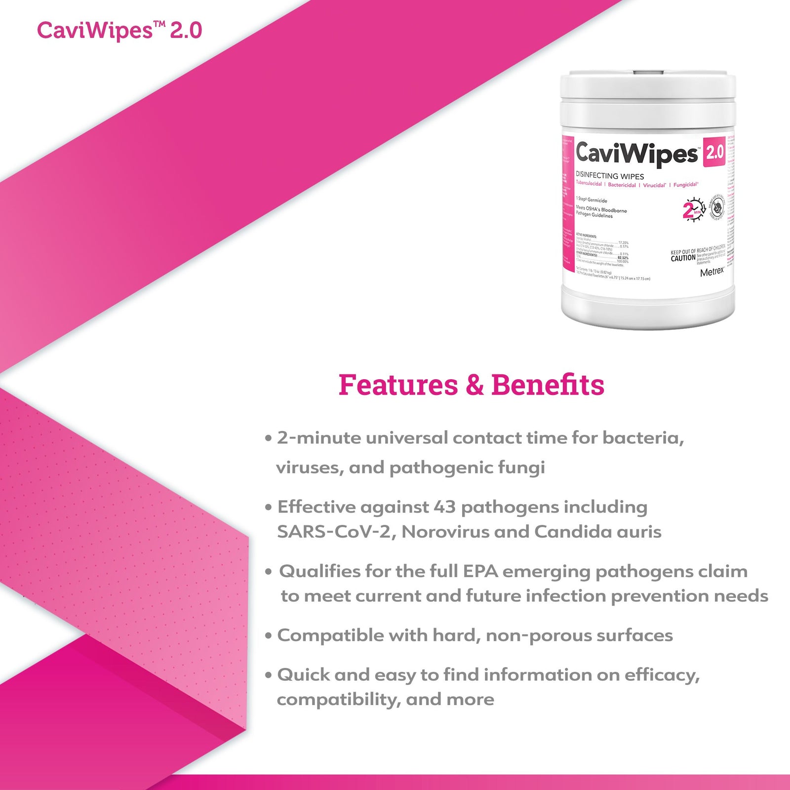CaviWipes 2.0 Disinfecting Wipes