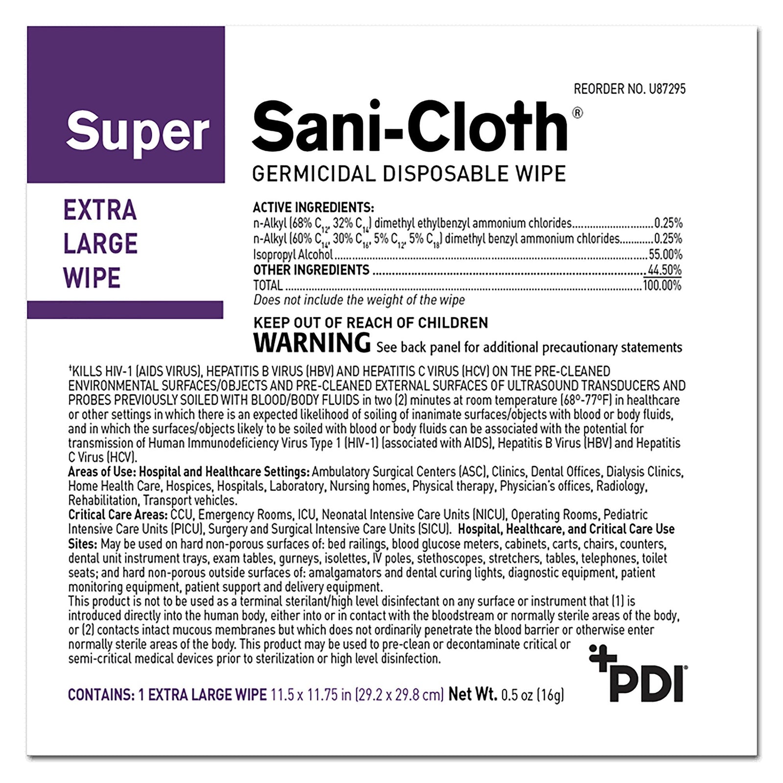Super Sani-Cloth Germicidal Disposable Wipe