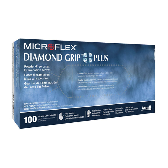 Microflex Diamond Grip Plus Latex Gloves